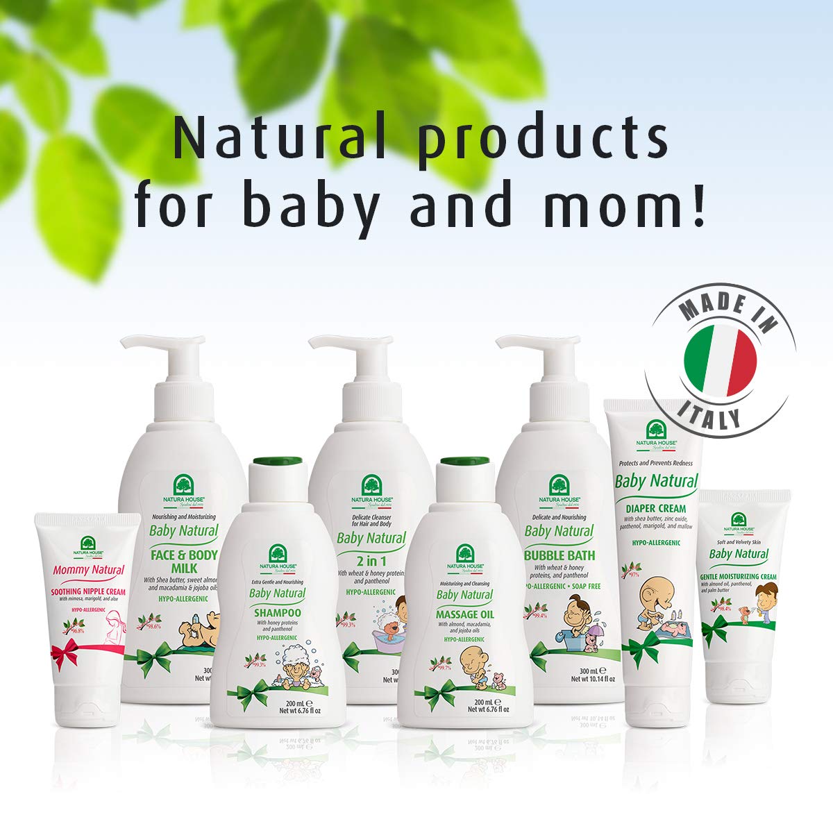 Natura House Aceite de masaje natural para bebés, ligero, aroma, aceite para bebés con aceites de almendras, macadamia y jojoba, 99.7% de origen