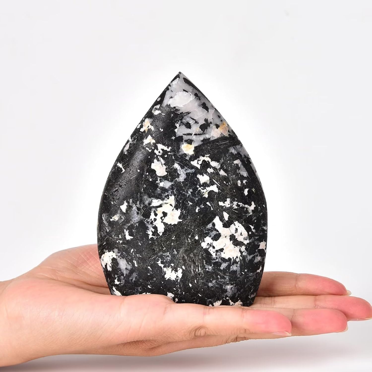 Torre de varita de cuarzo en forma de gota de cristal curativo de turmalina negra, 0.6-1.1 libras