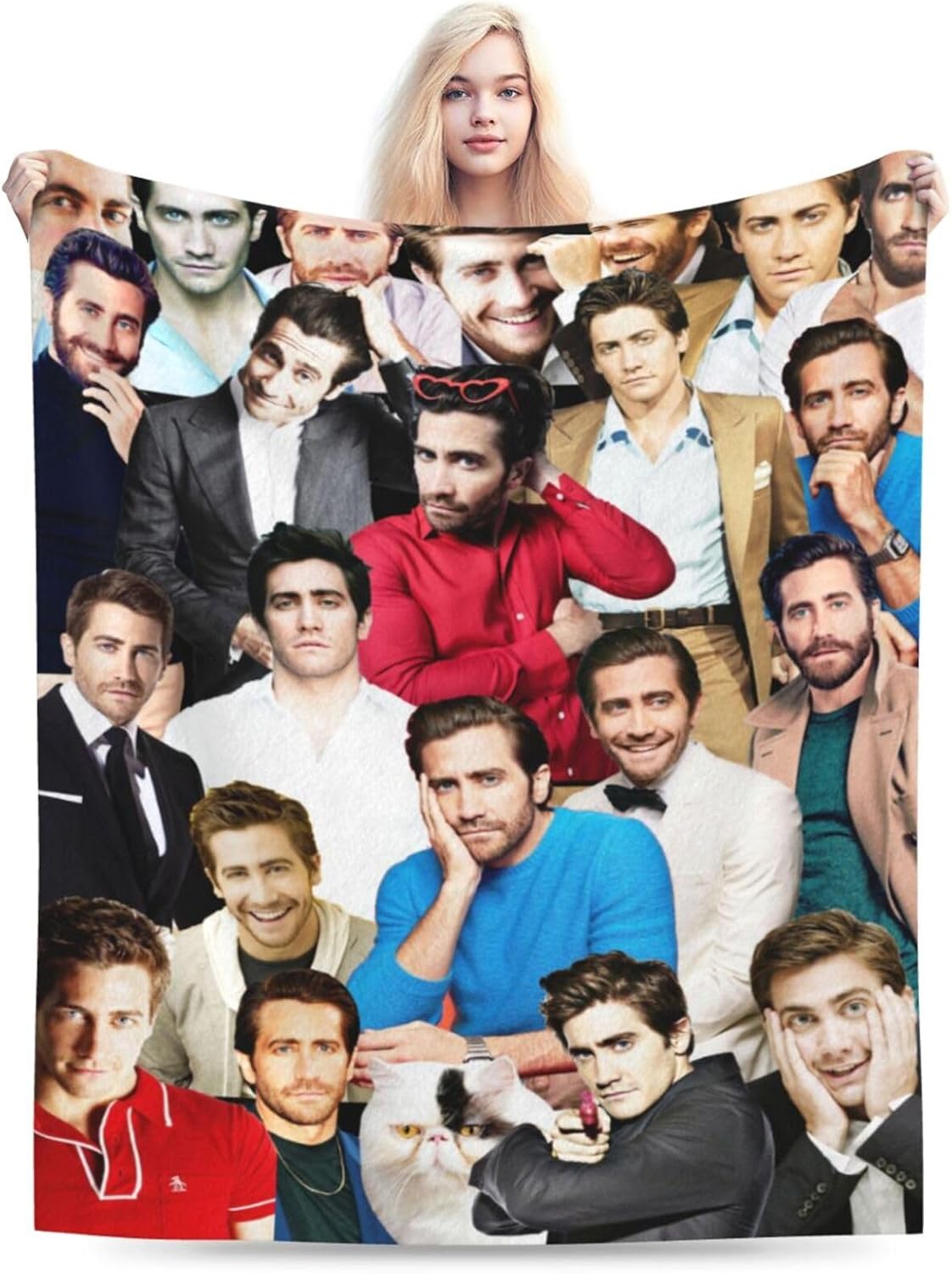 Jake Gyllenhaal – Manta de lana suave y cómoda para sofá, oficina, coche, camping, yoga, viajes, decoración del hogar, acogedora manta de playa de