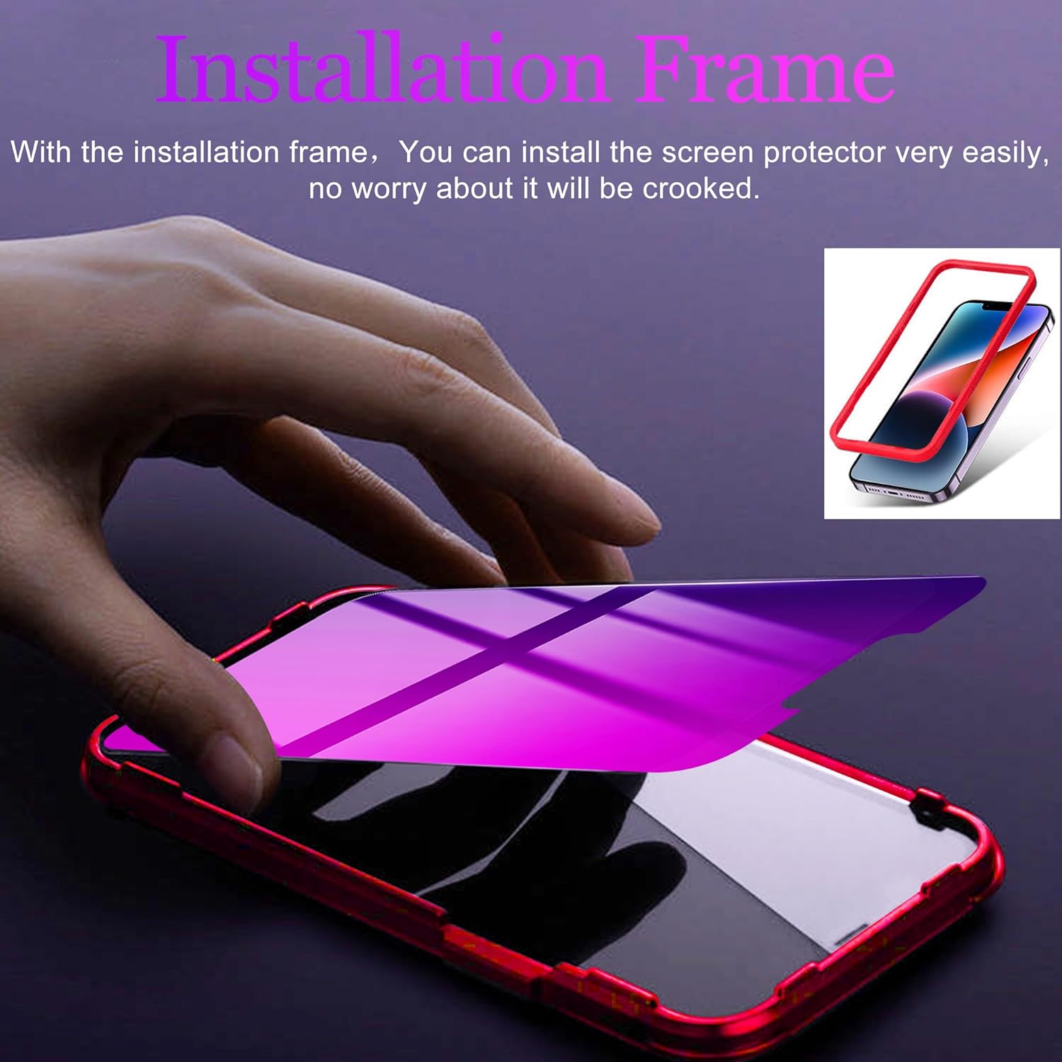 Compatible con iPhone 14 Plus, compatible con iPhone 13 Pro Max, protector de pantalla de privacidad degradado colorido de 28 grados antiespía de