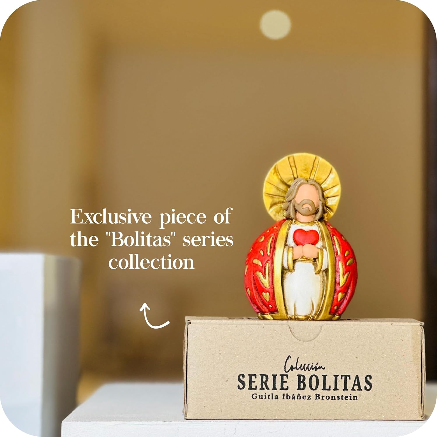 Sagrado Corazón de Jesús, Decorative Figurine, Sculpted Hand-Painted Figure, Jesus Christ Statue, Home Decor, Gift. (Sacred Heart)