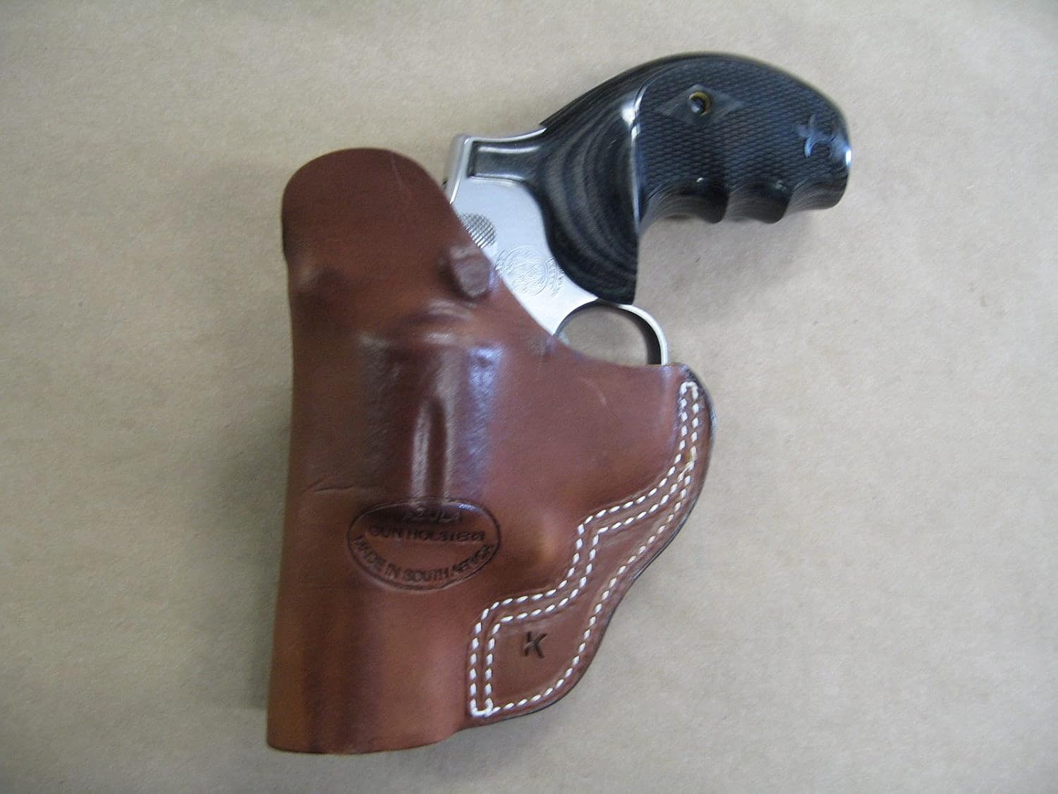 Azula Gun Holsters Azula IWB – Funda de piel para Smith & Wesson S&W K Frame 3 pulgadas Barrel Revolver TAN RH
