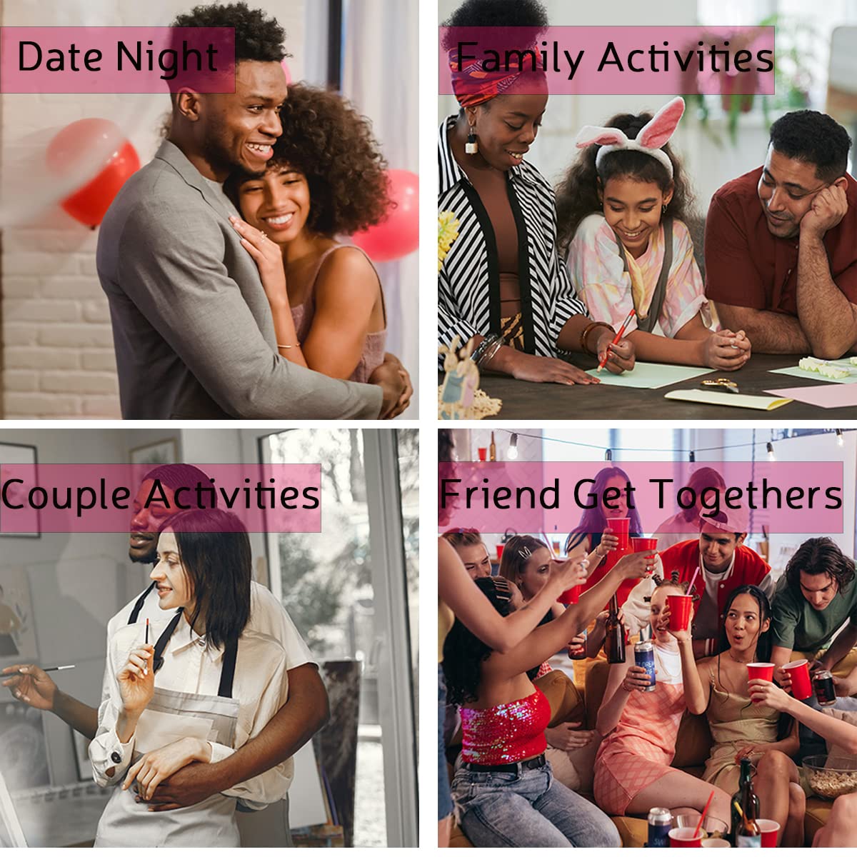2 Pack Paint and Sip Canvas Painting Kit Pre Drawn Canvas for Painting for adults Stretched Canvas Couples Games Date Night Afro Elegant Gentleman