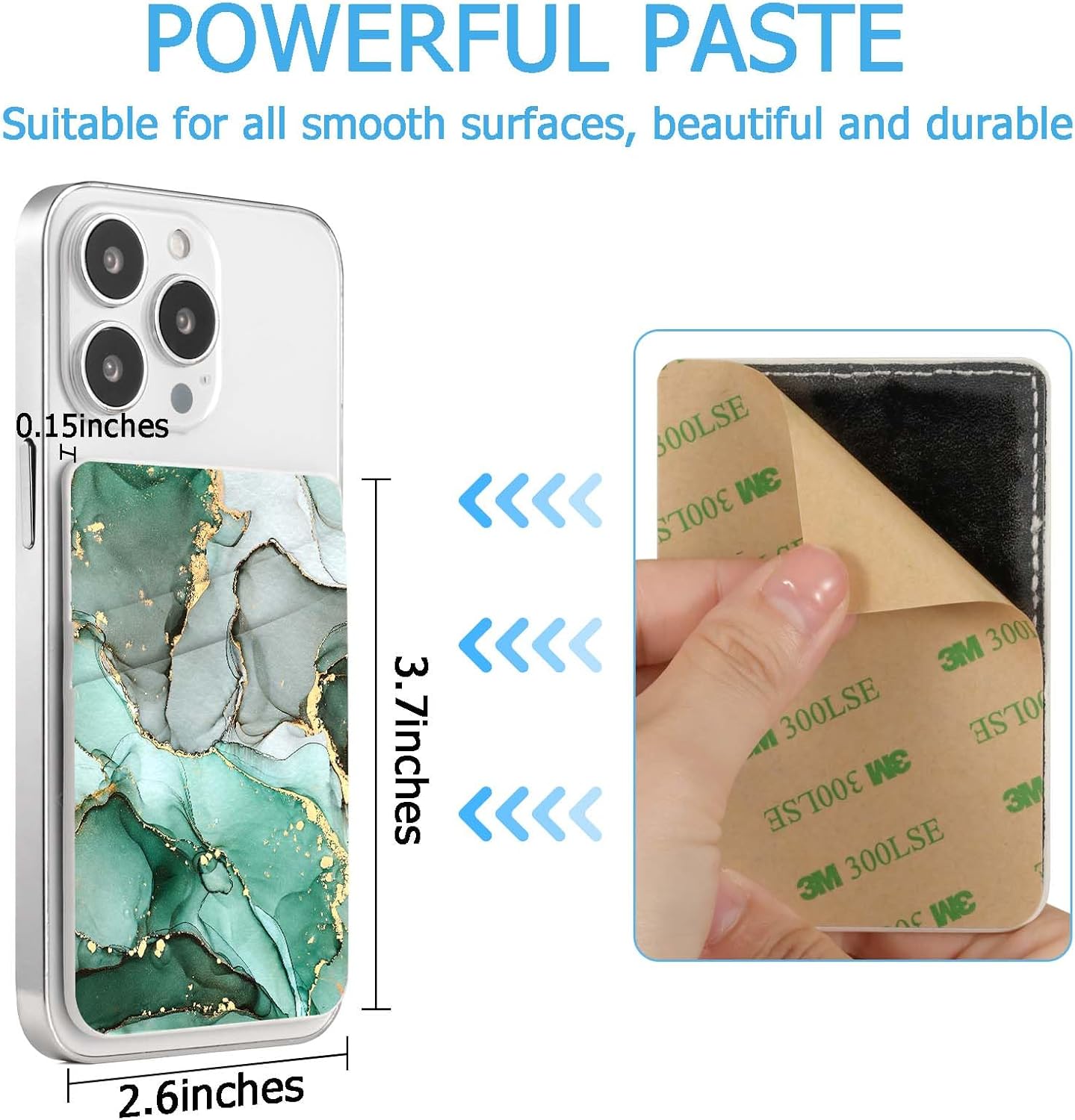 Cartera de cuero para teléfono con tarjetero para teléfono, adhesivo para teléfono con adhesivo, elegante funda para tarjetas de crédito, adecuado