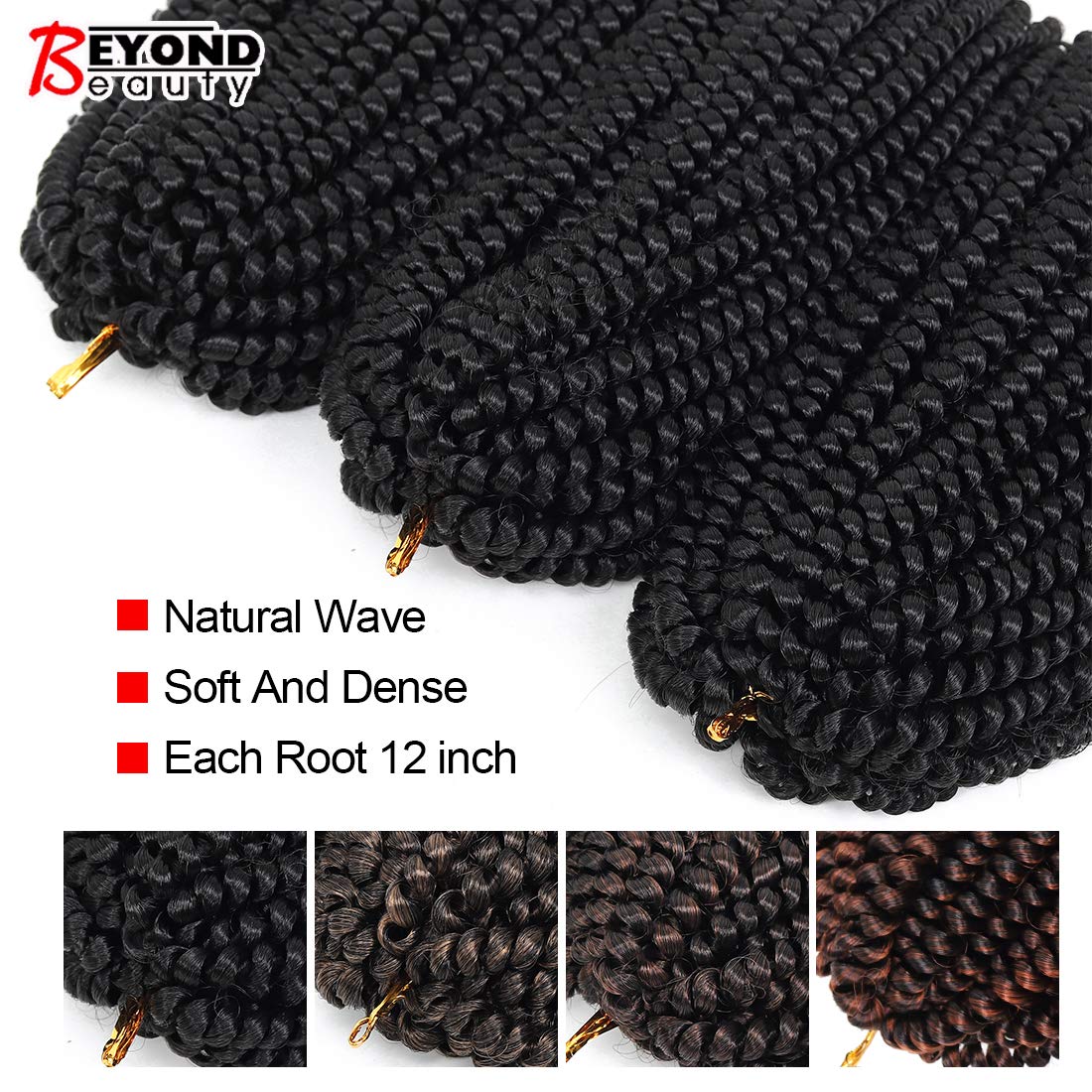 Paquete de 3 extensiones de trenzas de pelo muy rizado o trenzas africanas de pelo sintético de fibra resistente