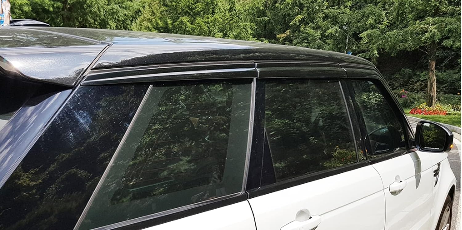 Northern Prime – Deflectores de viento y viserasprotectores de lluvia compatibles con Land Rover Range Rover Sport 2014-2022_Black_Tape-On Style (6
