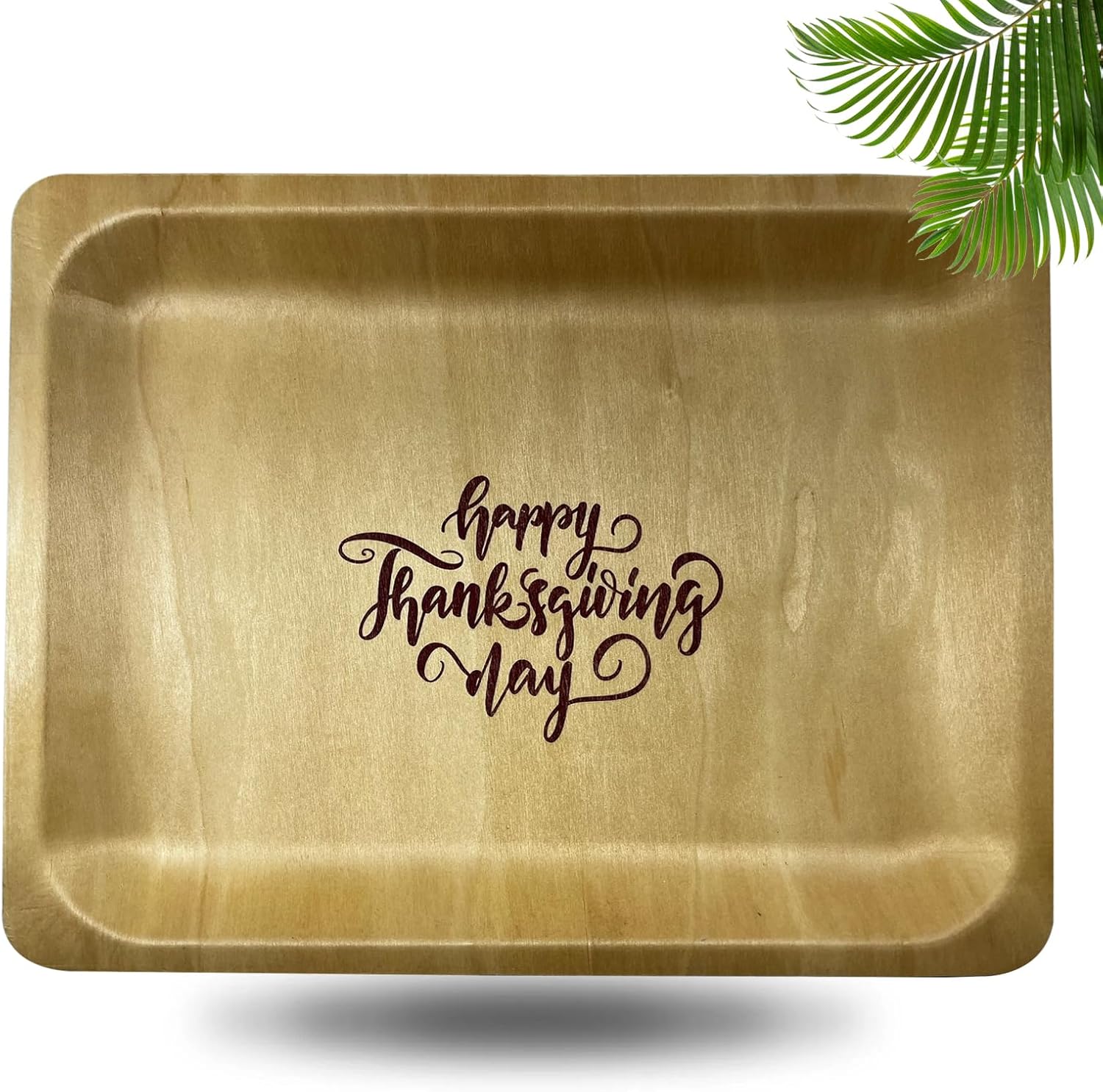 Perfect Stix Platos de madera de 10 pulgadas con impresión personalizada de Feliz Acción de Gracias, paquete de 25 unidades