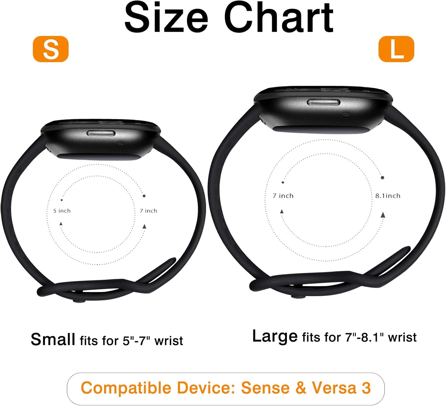 Maledan Compatible con Fitbit Sense Band Fitbit Versa 3 Band Fitbit Sense 2 Band Fitbit Versa 4 Bandas, correa de reloj deportiva impermeable