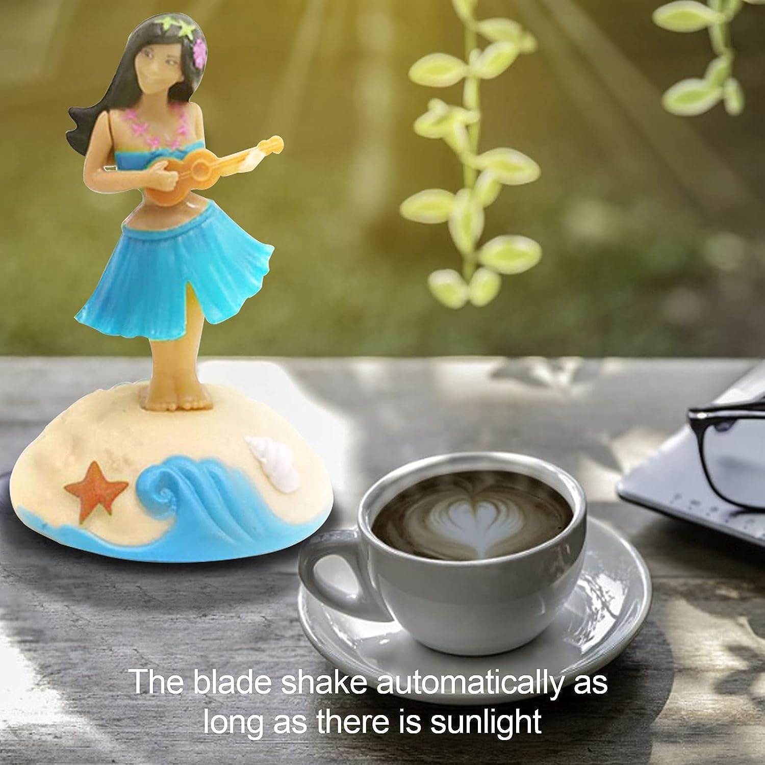 Decoración de figuras de baile con energía solar, adornos de cabeza agitada solar, Hula Girl, decoración interior del tablero de instrumentos de