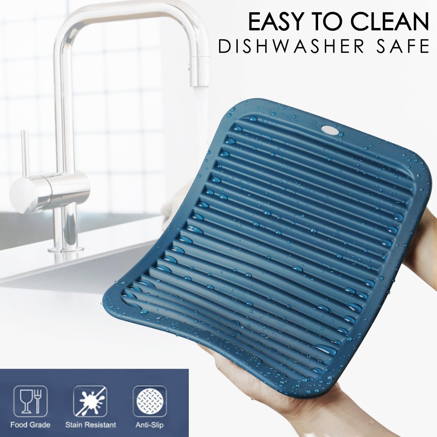 Paquete de 2 alfombrillas de silicona para encimera de cocina, salvamanteles de silicona de 9 x 12 pulgadas para ollas calientes y sartenes,