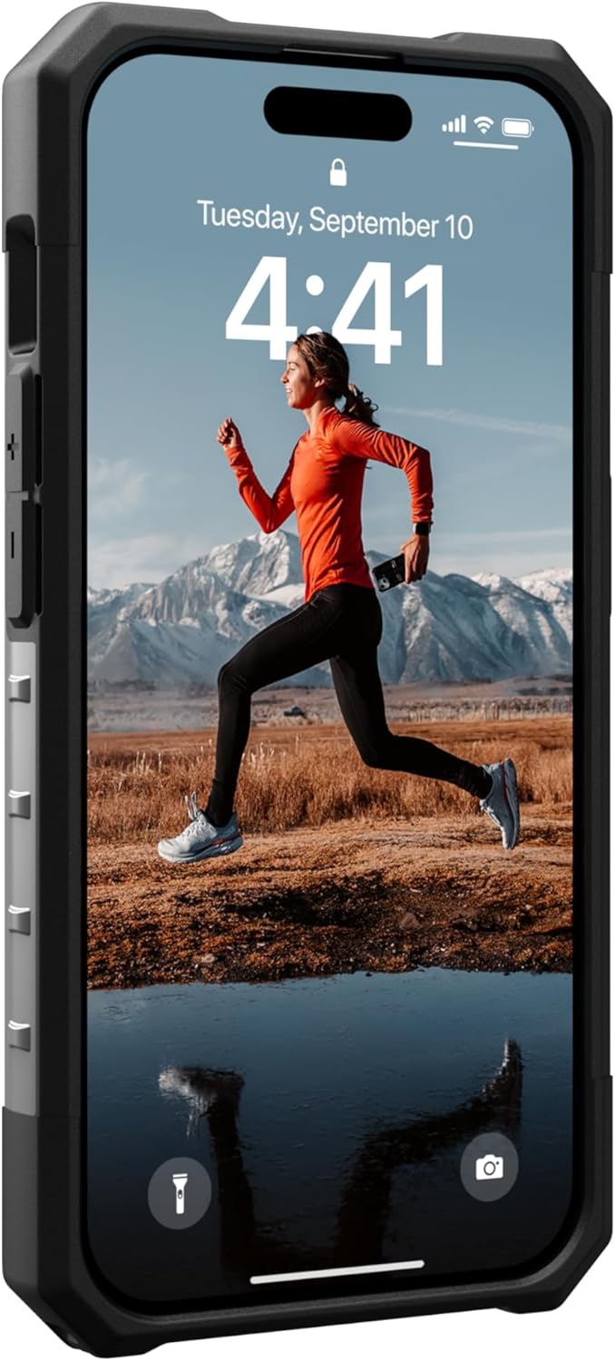 URBAN ARMOR GEAR UAG – Funda compatible con iPhone 15 Pro de 6.1 pulgadas, color ceniza de plasma, resistente, transparente, transparente, de grado