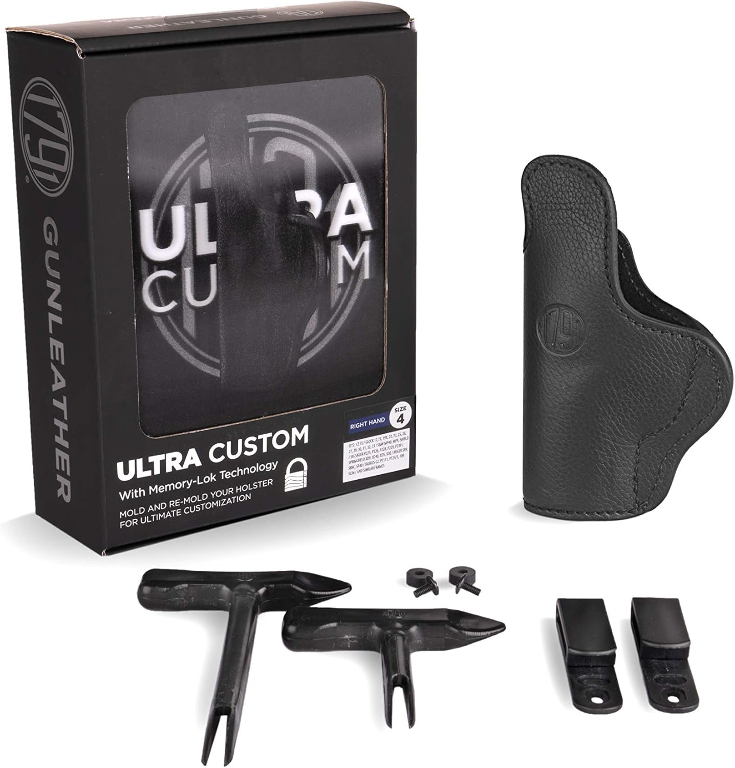 1791 GUNLEATHER Funda de cuero ultra personalizada para Sig P226, S&W MP Shield, Glock 19, Ruger SR9 y marcos similares – Funda IWB CCW – Funda de