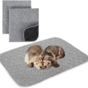 ARGOPET Paquete de 2 almohadillas reutilizables para cachorros, 24 x 18 pulgadas, de rápida absorción, a prueba de fugas, lavables, protectores de ARGOPET Paquete de 2 almohadillas reutilizables para cachorros, 24 x 18 pulgadas, de rápida absorción, a prueba de fugas, lavables, protectores de