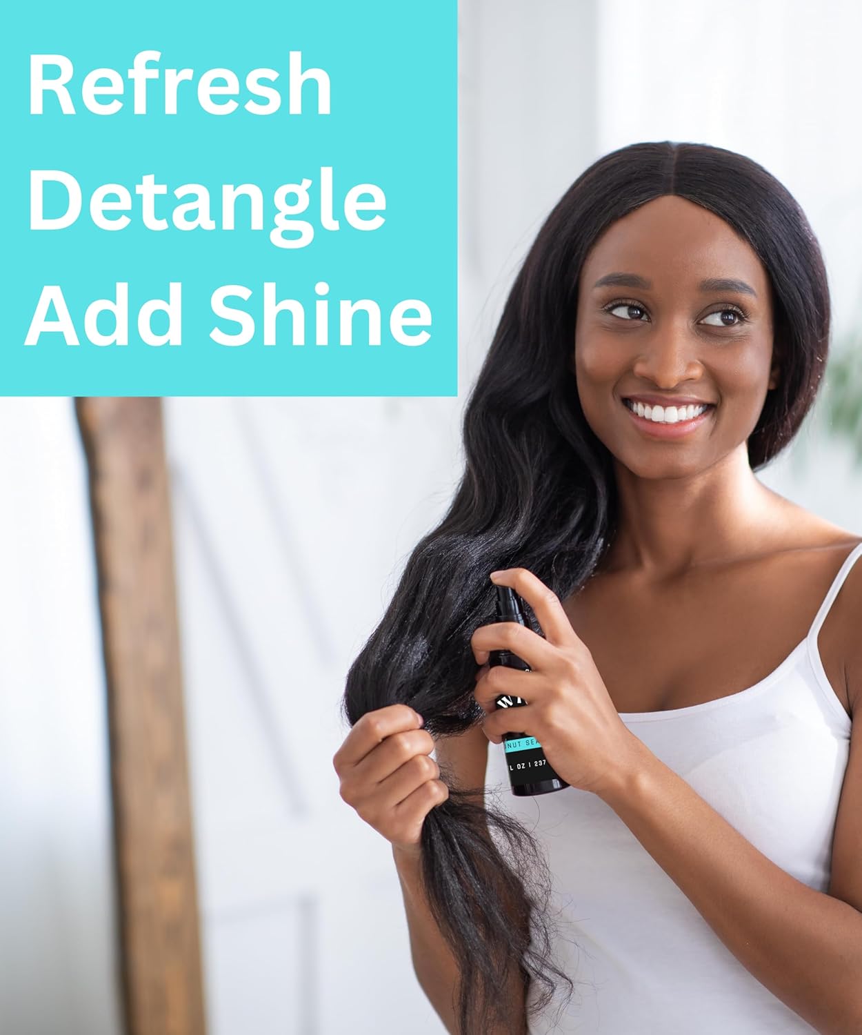 Peluca sin enjuague y desenredante para pelucas de cabello sintético y humano – Coco natural vainilla mandarina