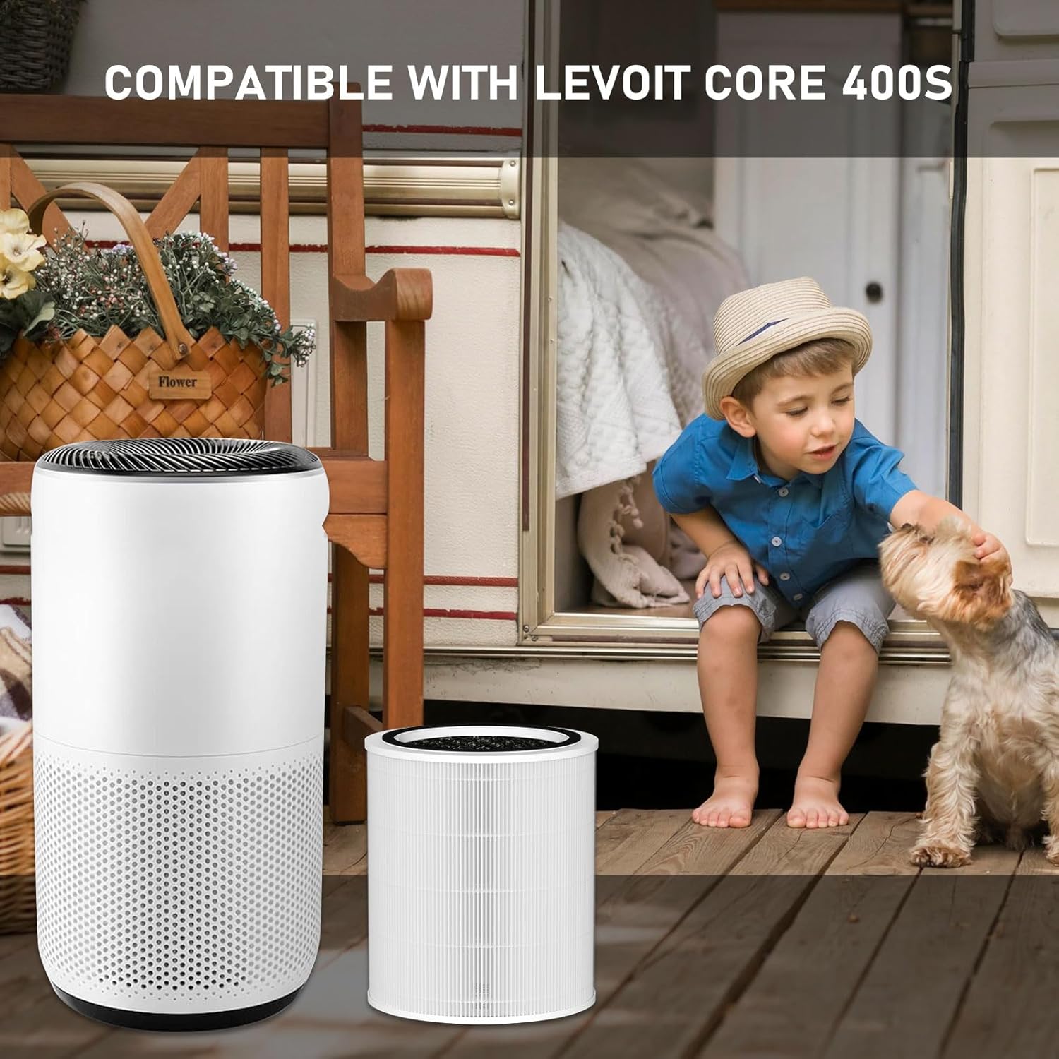 Core 400S – Filtro de repuesto True HEPA compatible con LEVOIT Core 400S Smart WiFi purificador de aire, prefiltro de carbón activado HEPA 3 en 1,
