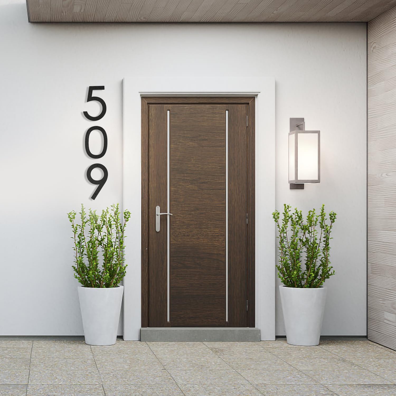 Números flotantes de casa, números de puerta negros grandes de 8 pulgadas, números de dirección de fácil montaje, números de casa modernos para