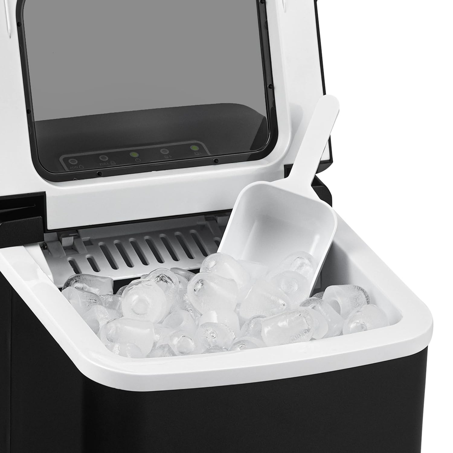 Newair Máquina de hielo para encimera, negro mate, portátil y ligera, control intuitivo, tamaño de hielo grande o pequeño, piezas fáciles de limpiar