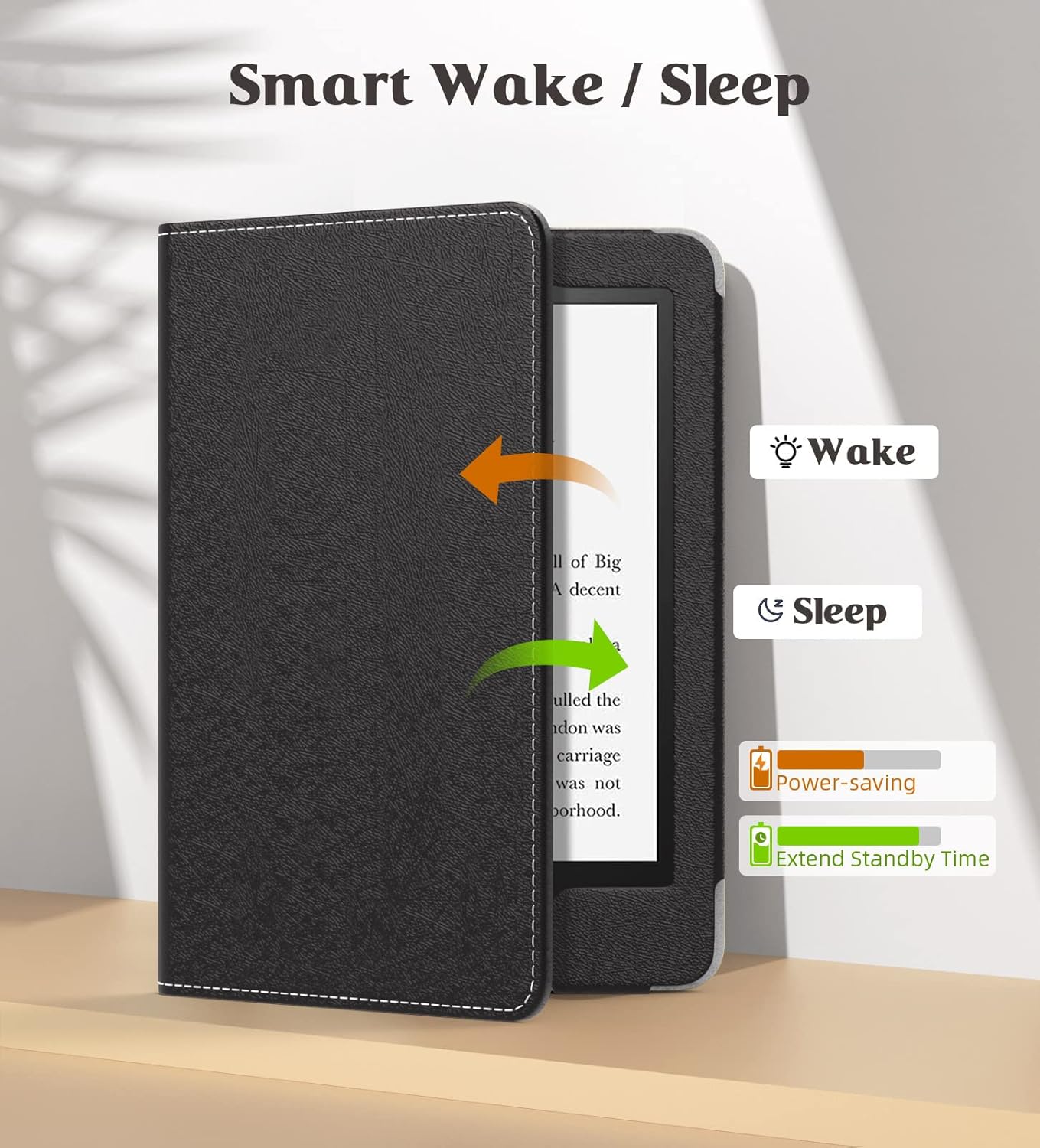 MoKo Funda para Kindle Paperwhite de 6″ (10 generación 2018 y todas las generaciones Paperwhite anteriores a 2018), Auto WakeSleep Slim PU Leather