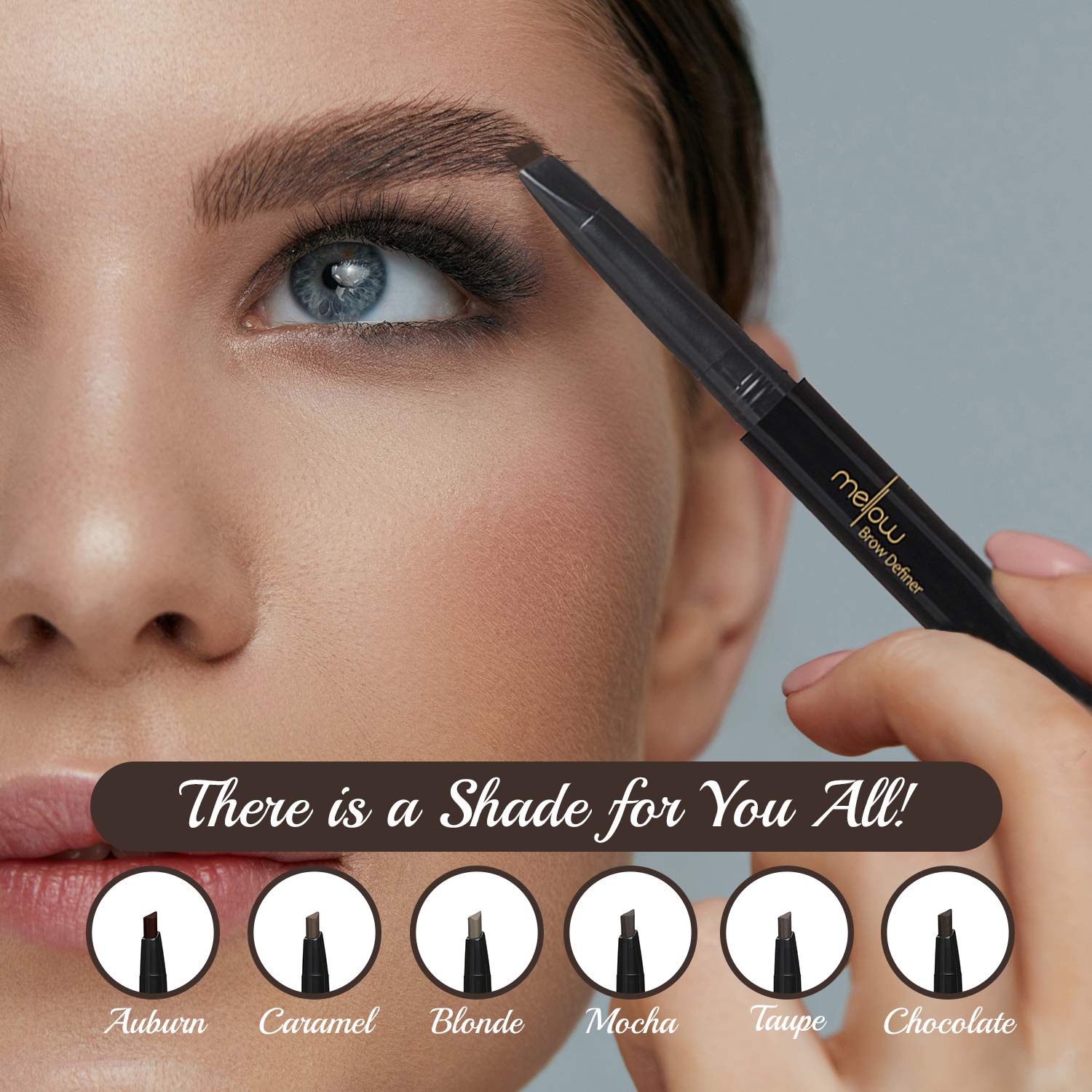 Mellow Cosmetics – Lápiz de cejas definidor de cejas  Punta triangular, no grasa, larga duración y fácil de deslizar  Lápiz definidor de cejas