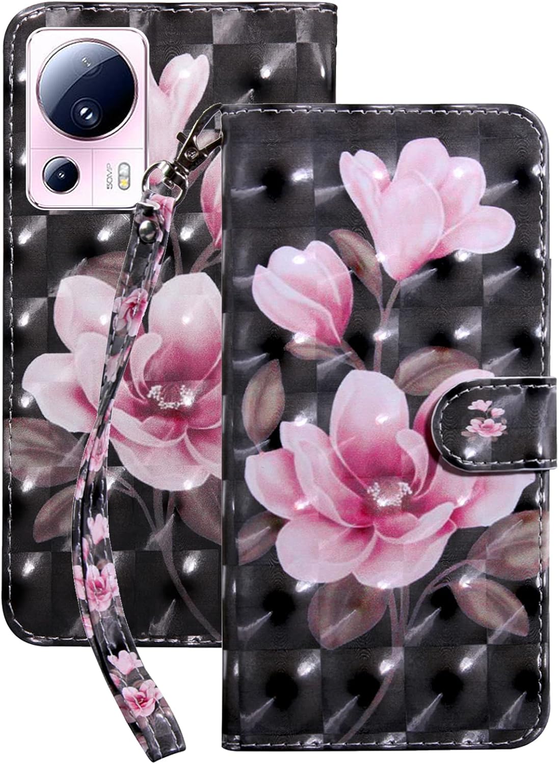 Tncavo Funda tipo cartera para Xiaomi 13 Lite para mujeres, PU cuero Flip Folio Casos con tarjeteros RFID bloqueo cubierta protectora del teléfono