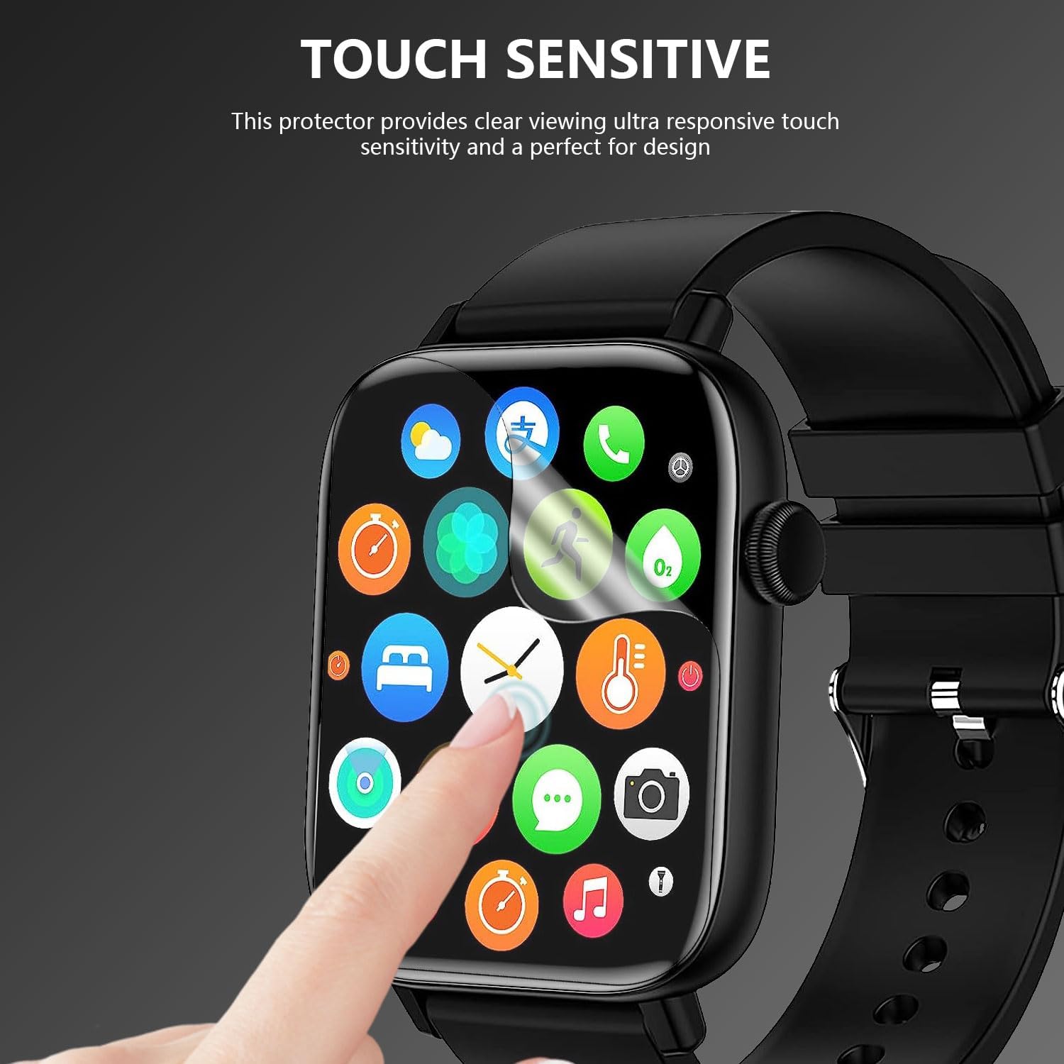 Msvueioe Paquete de 8 protectores de pantalla para reloj inteligente de 1.9 pulgadas, película protectora de TPU suave para PJYUBVOR, LOJUSIMEH,
