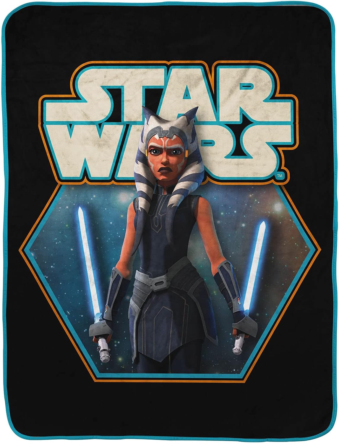 Jay Franco Star Wars The Clone Wars – Manta lista para niños, mide 46 x 60 pulgadas, ropa de cama para niños, forro polar súper suave resistente a
