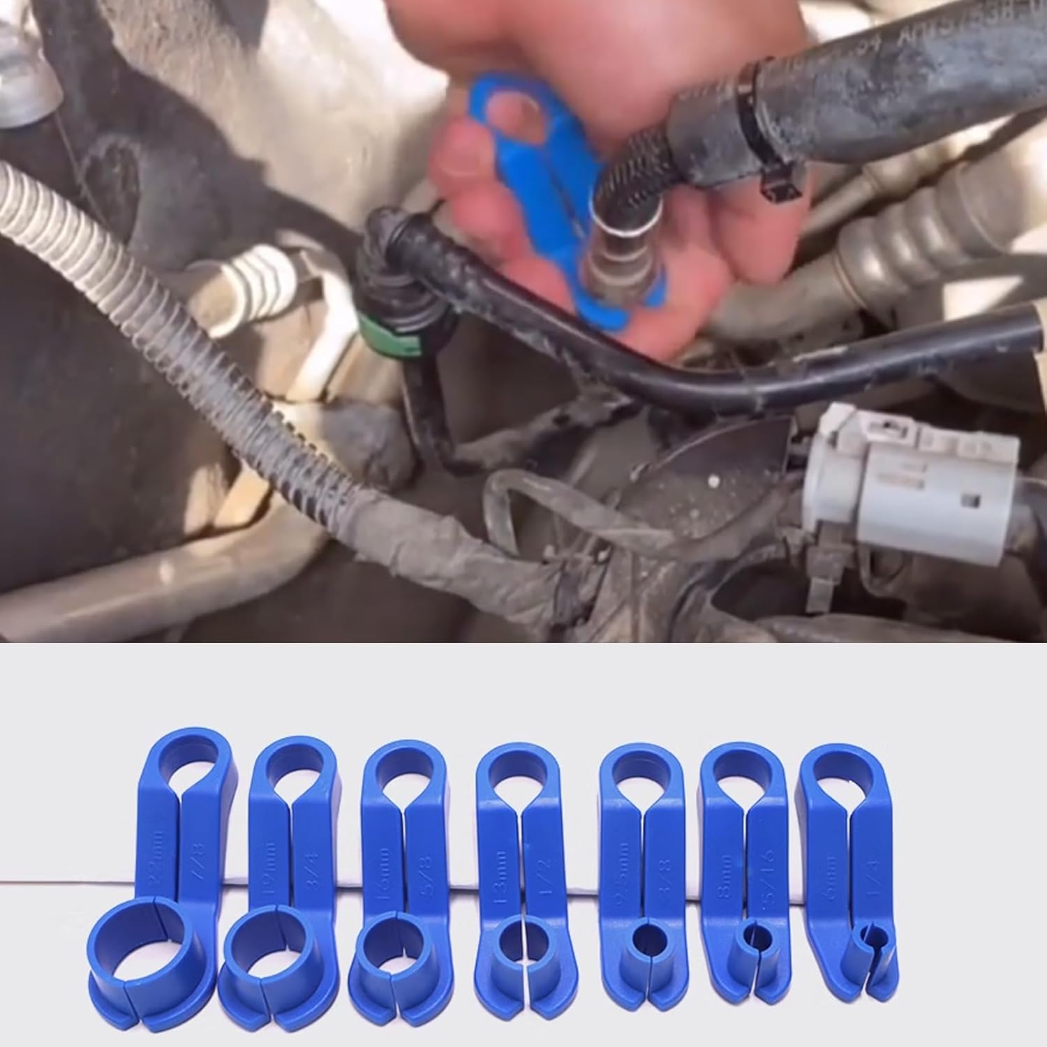 Juego de herramientas de desconexión de línea de combustible de 14 516 38 12 58 34 78 pulgadas, herramienta de desconexión de línea de CA, repuesto