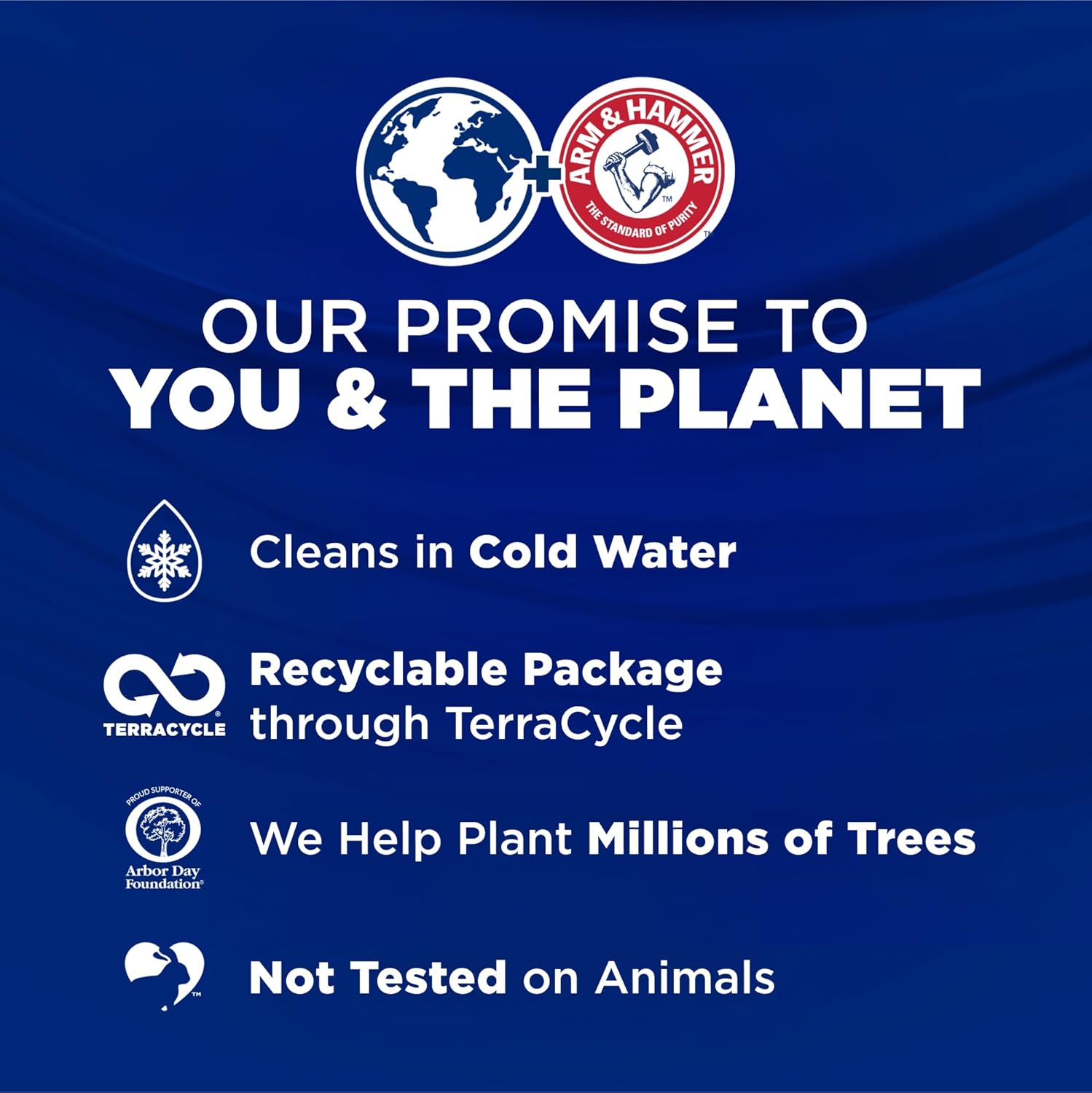 ARM & HAMMER Deep Clean Odor Formula Detergente Power Paks, 44 unidades