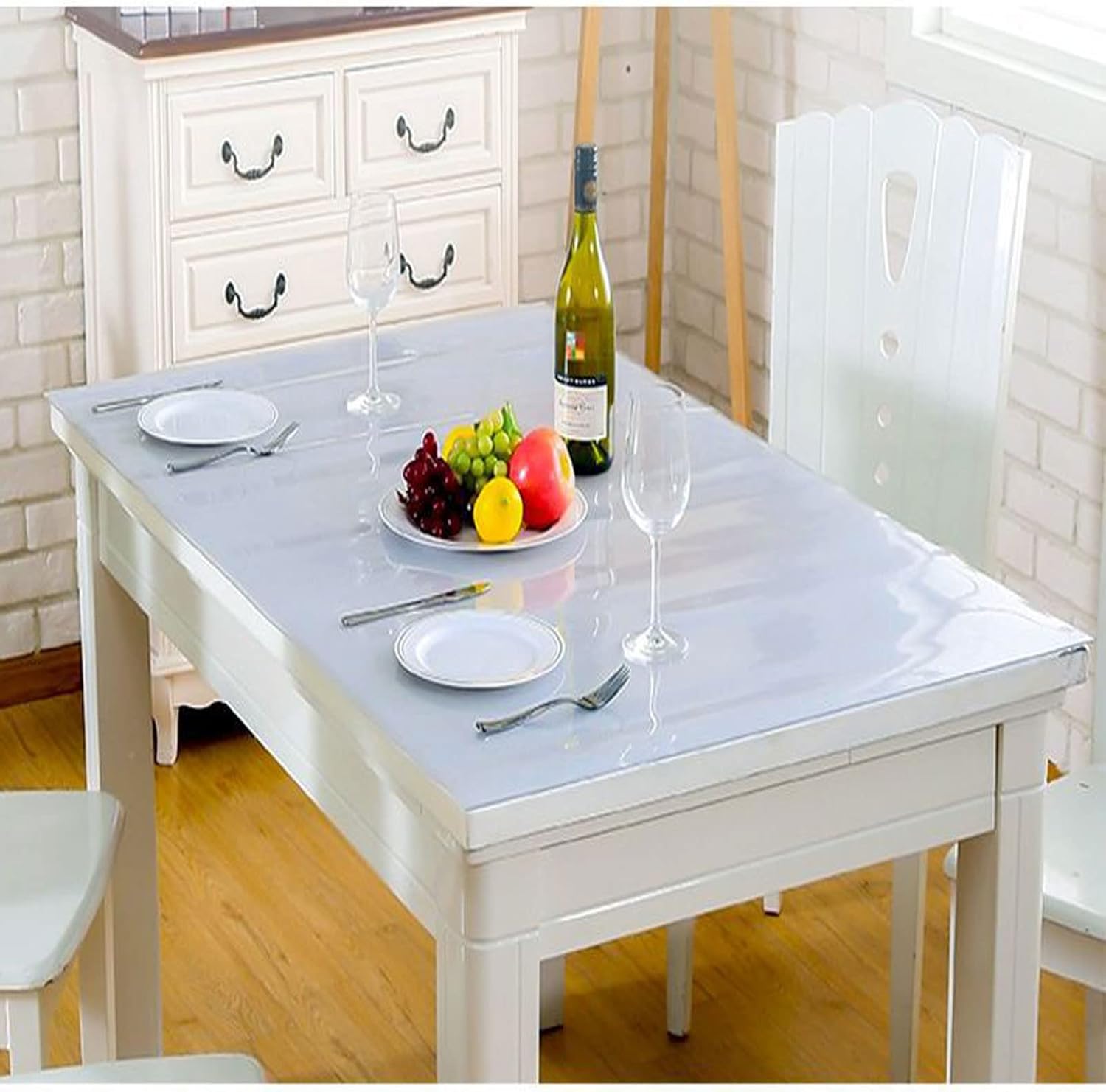 Protector de mesa transparente de 39 x 79 pulgadas, 0.079in de grosor, cubierta de mesa transparente, protector de mantel de PVC impermeable,