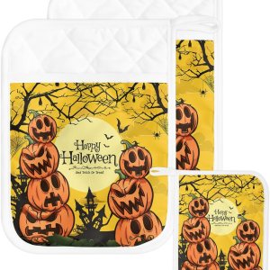 Halloween 2Pcs Pot Holders for Kitchen, Non Slip & Heat Insulation Terry Cloth Potholder Set with Pocket, Thick Hot Pad Oven Mitts Trivet Coaster Halloween 2Pcs Pot Holders for Kitchen, Non Slip & Heat Insulation Terry Cloth Potholder Set with Pocket, Thick Hot Pad Oven Mitts Trivet Coaster
