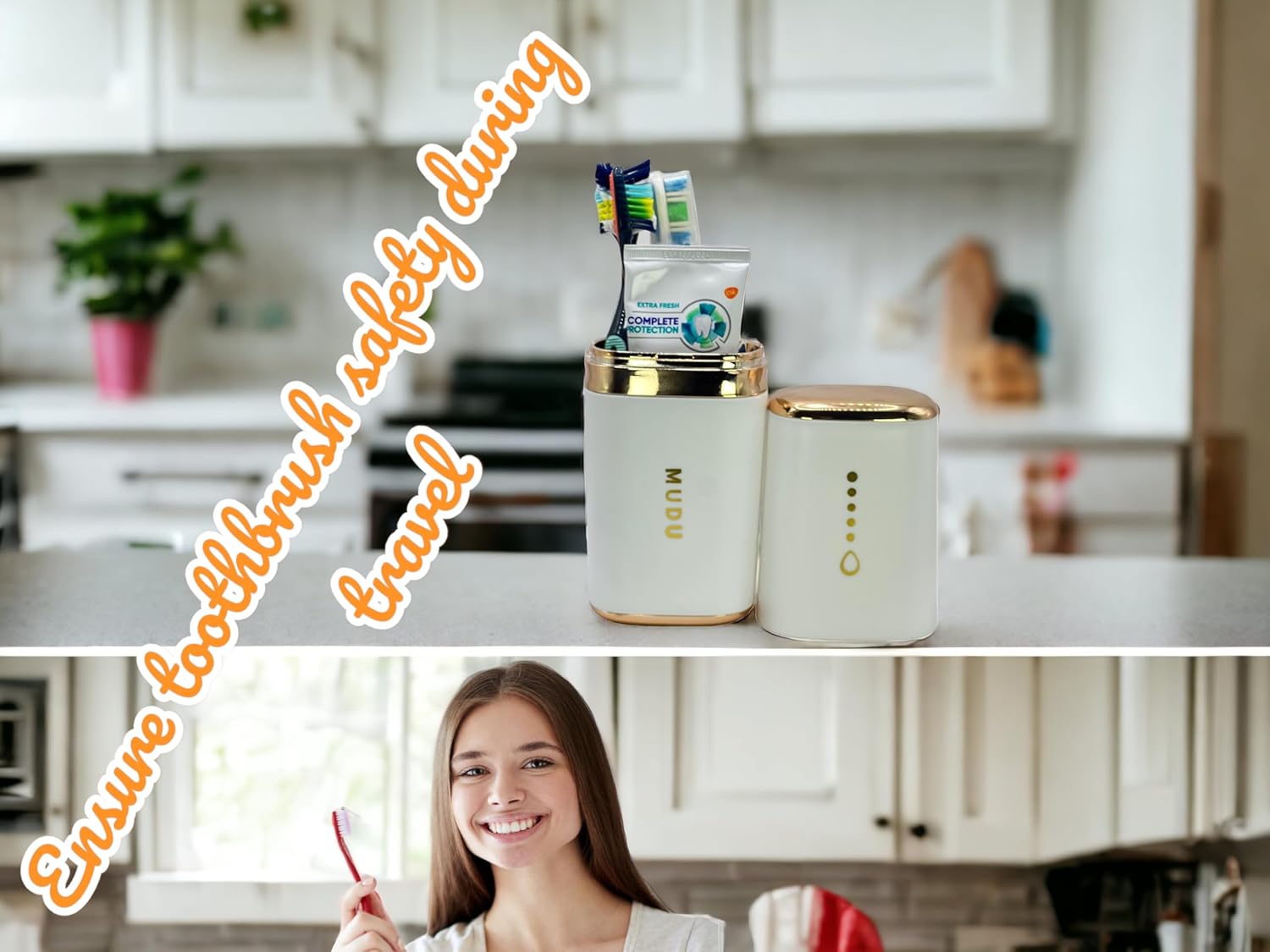 Caja organizadora portátil para cepillos de dientes y pasta de dientes, soporte para kit dental de viaje con estuche de almacenamiento de pasta de