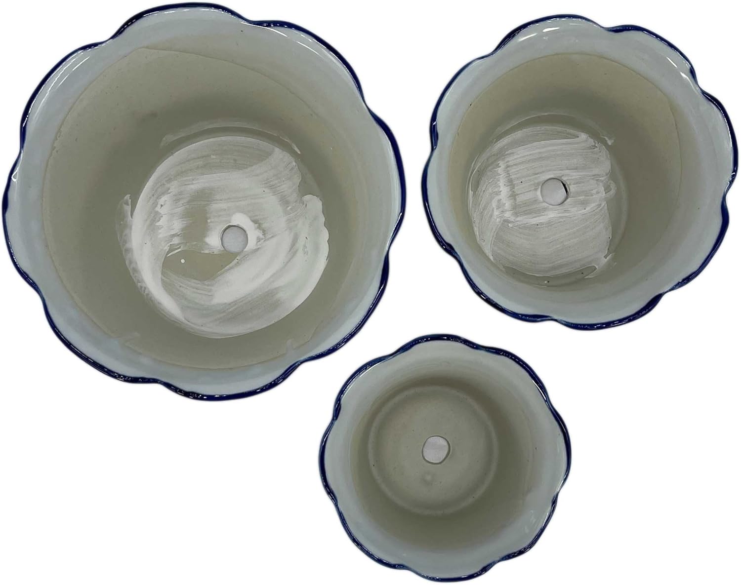 Galt International Maceta decorativa de cerámica de porcelana floral azul y blanca de 8 pulgadas, 6 pulgadas4.5 pulgadas, diseño chino asiático,