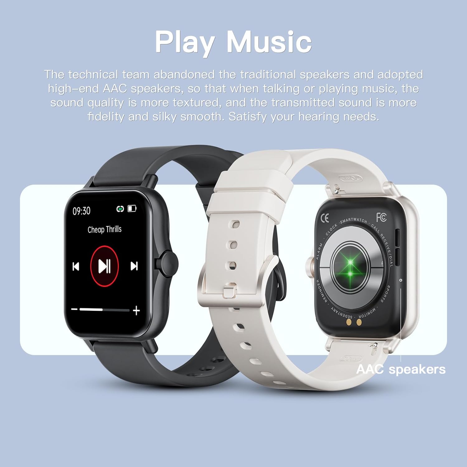 Reloj inteligente (respuestahacer llamadas) Bluetooth rastreador de actividad física con frecuencia cardíaca, monitor de sueño, asistente de voz AI,