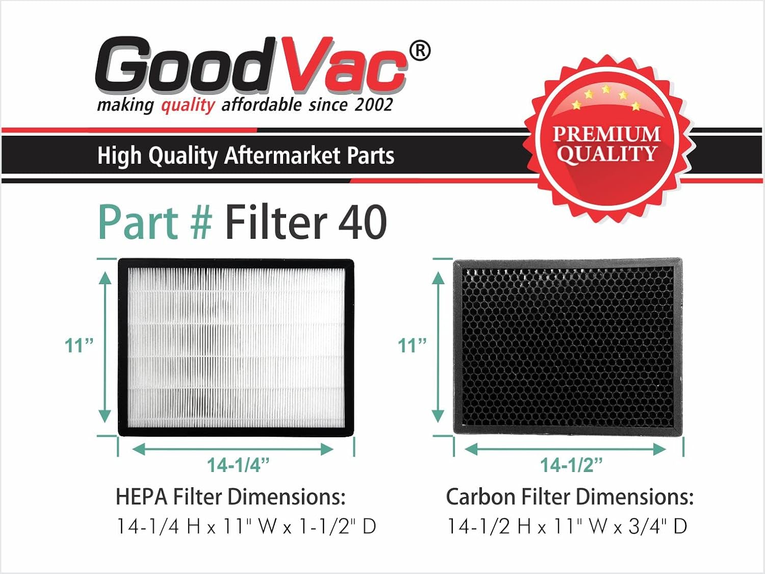 GOODVAC Kit de filtro HEPA compatible con purificadores de aire Alexapure Breeze AP-B102  3049