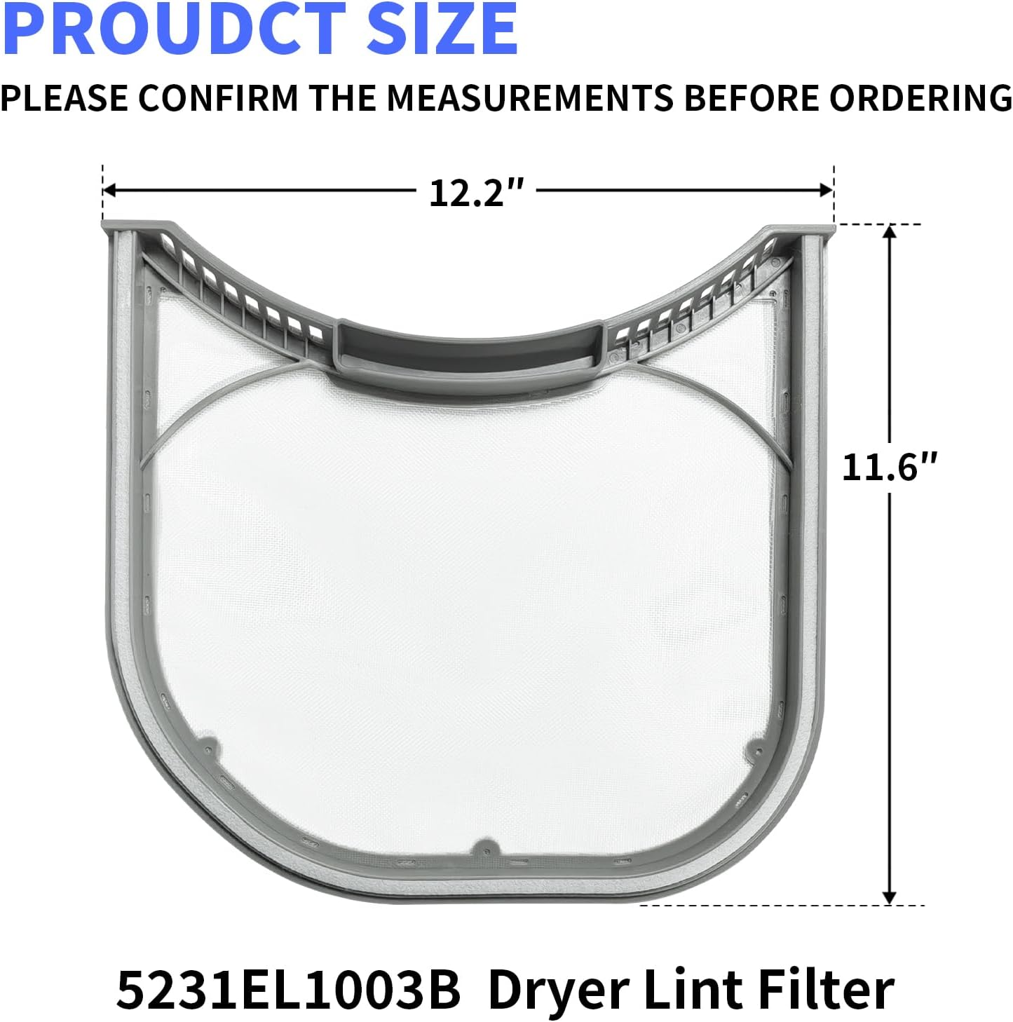 Upgraded 5231EL1003B Dryer Lint Filter Compatible with LG Kenmore Dryer Vent Lint Screen Replace AP4440606 PS3527578