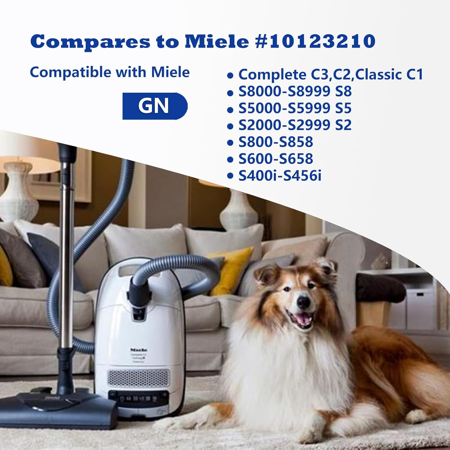 Paquete de 12 bolsas de vacío 3D Airclean GN, bolsas de polvo, para piezas de repuesto Miele, aptas para modelos Miele Complete C2, C3, Classic C1,