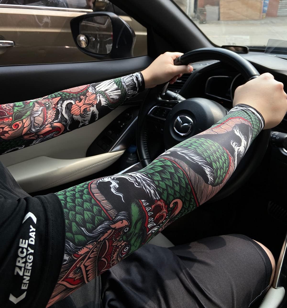 Red Plume Mangas de protección solar UV para brazo unisex UPF 50 deportes compresión manga enfriamiento tatuaje cubierta para golf, correr