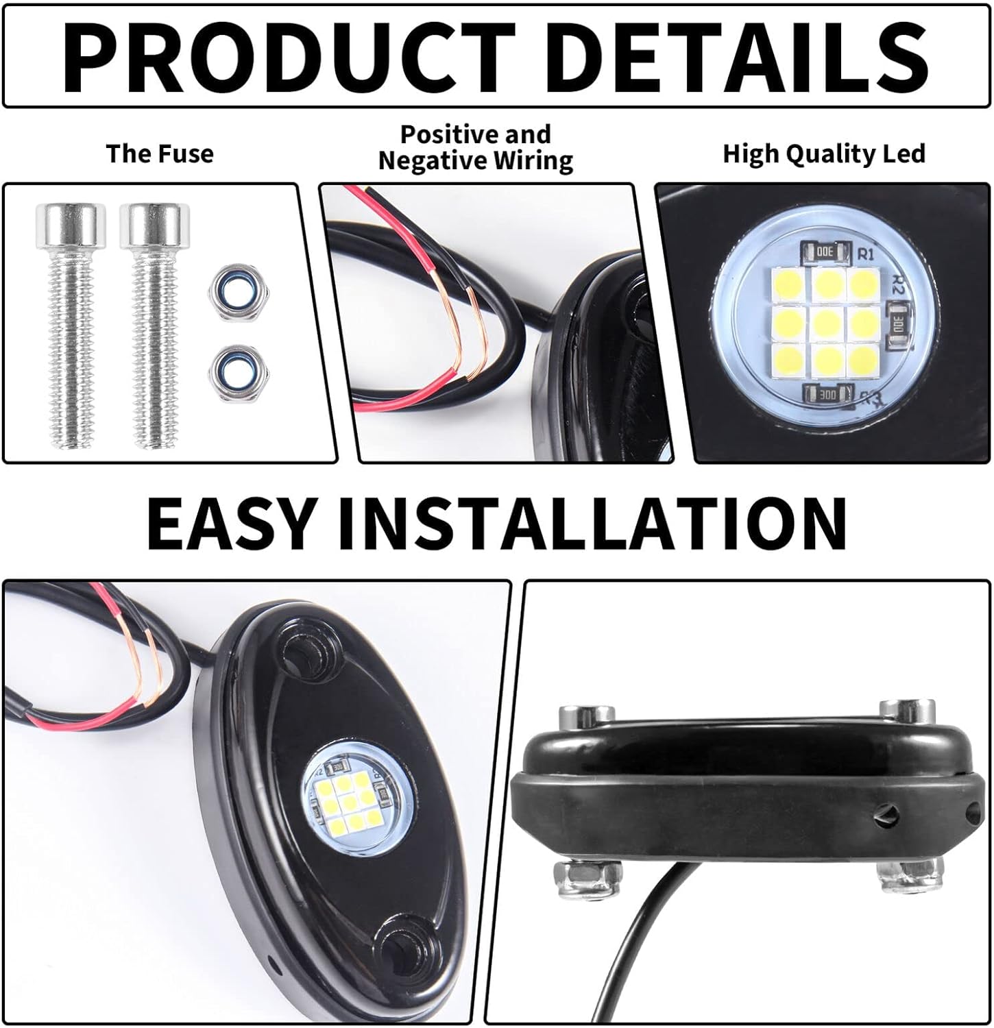 120Pods – Luces LED blancas de neón para coche, camión, ATV, SUV, luz brillante debajo del cuerpo, iluminación de guardabarros