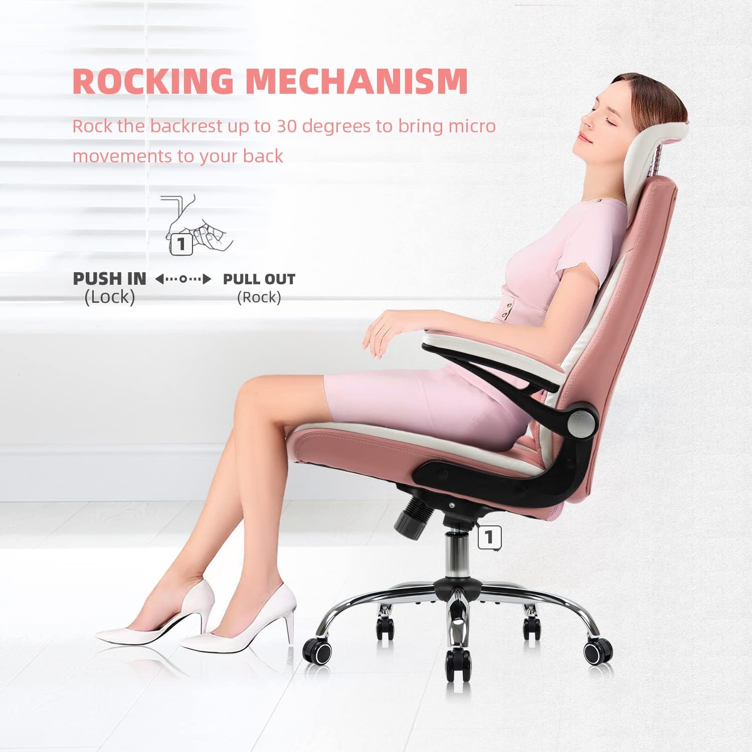YAMASORO Silla ejecutiva ergonómica de oficina con respaldo alto, silla de escritorio para computadora de hogar con brazos abatibles acolchados,