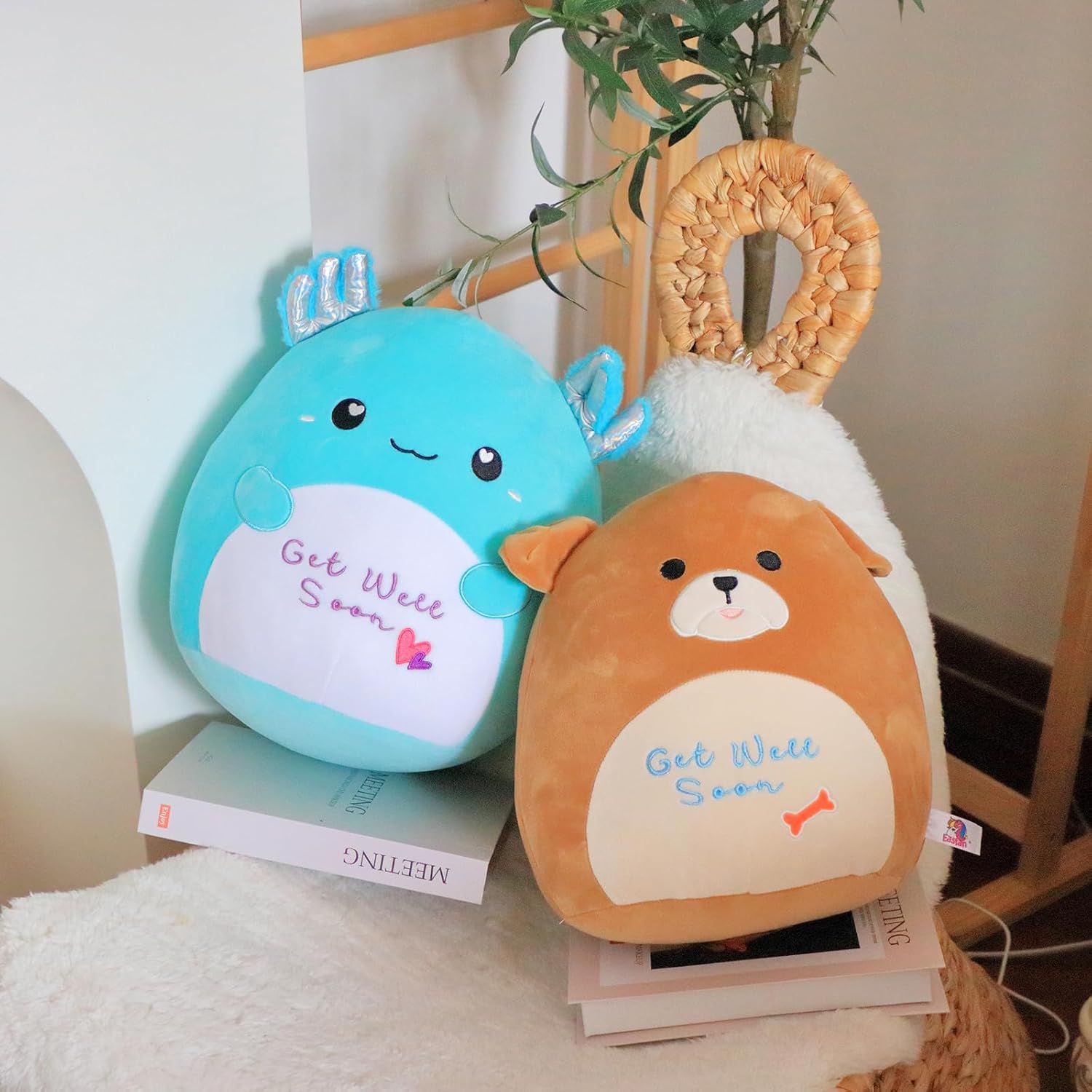 Easfan Almohada de felpa para cachorros de 13 pulgadas, suave y linda almohada de peluche de Shar Pei, regalo para niños y pacientes, regalo para