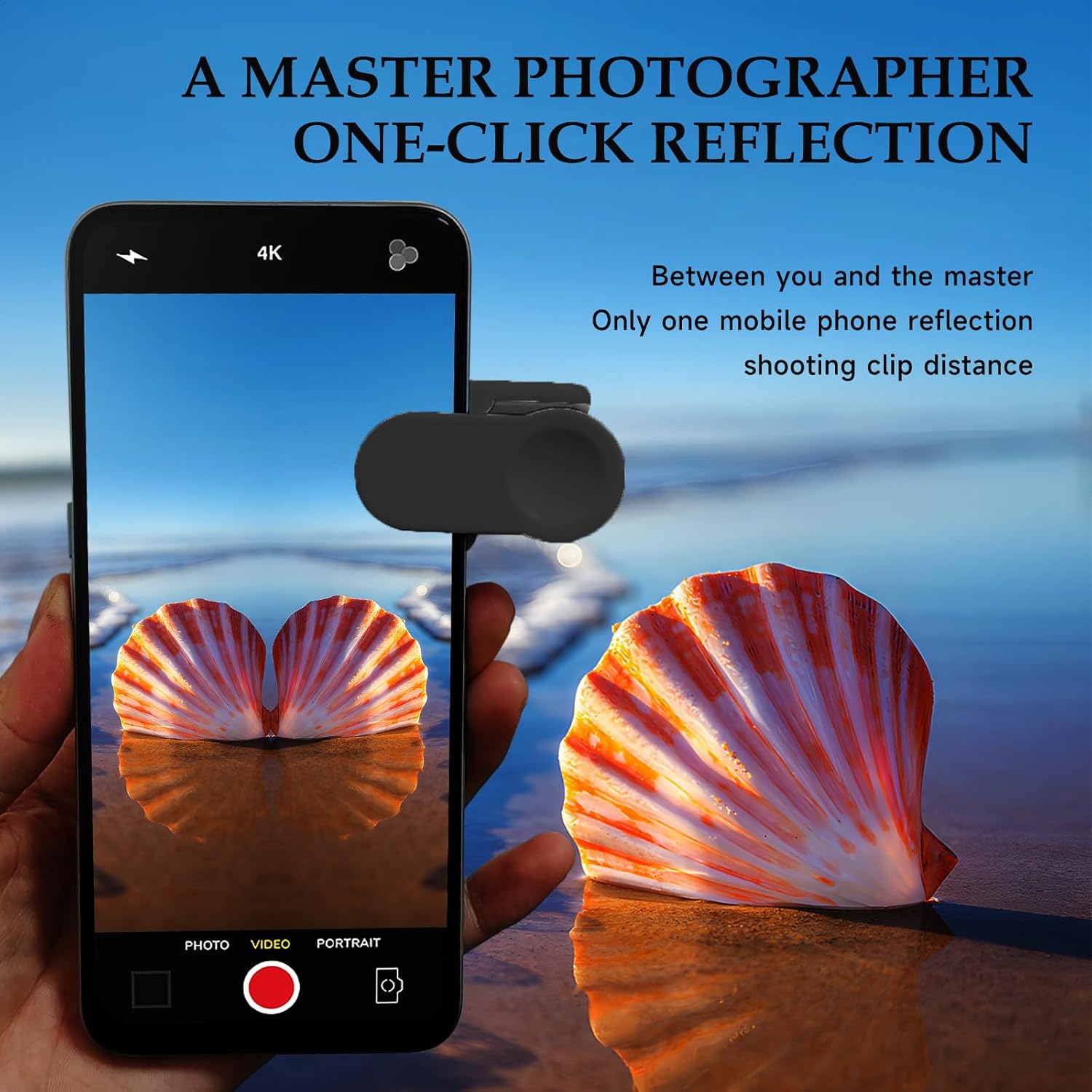 Kit de clip de reflejo de espejo de cámara para teléfono inteligente, espejo de teléfono ajustable de 3 generación, clip de cámara de reflejo para