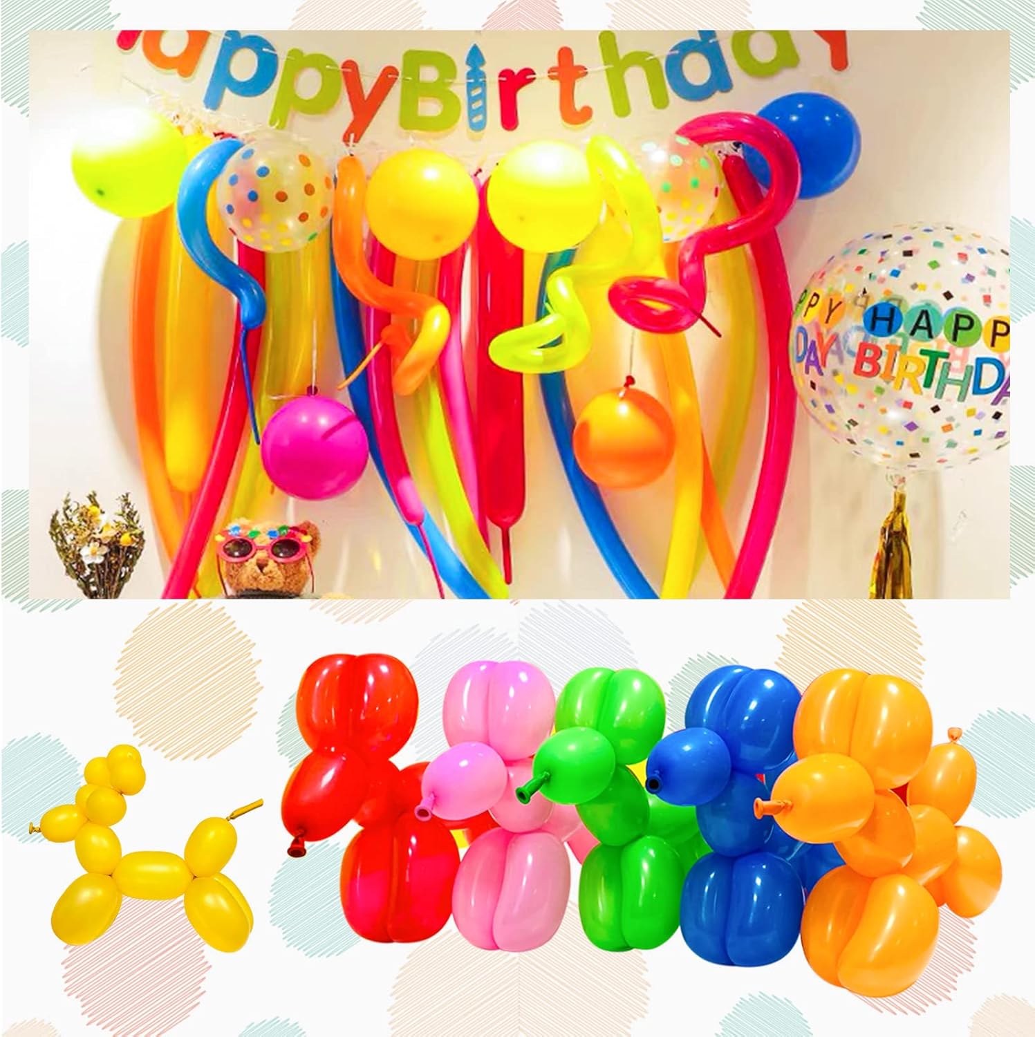 Globos verdes 260 para torcer globos de animales, globos verdes largos y delgados para modelar, kit de globos mágicos verdes para bodas, cumpleaños,