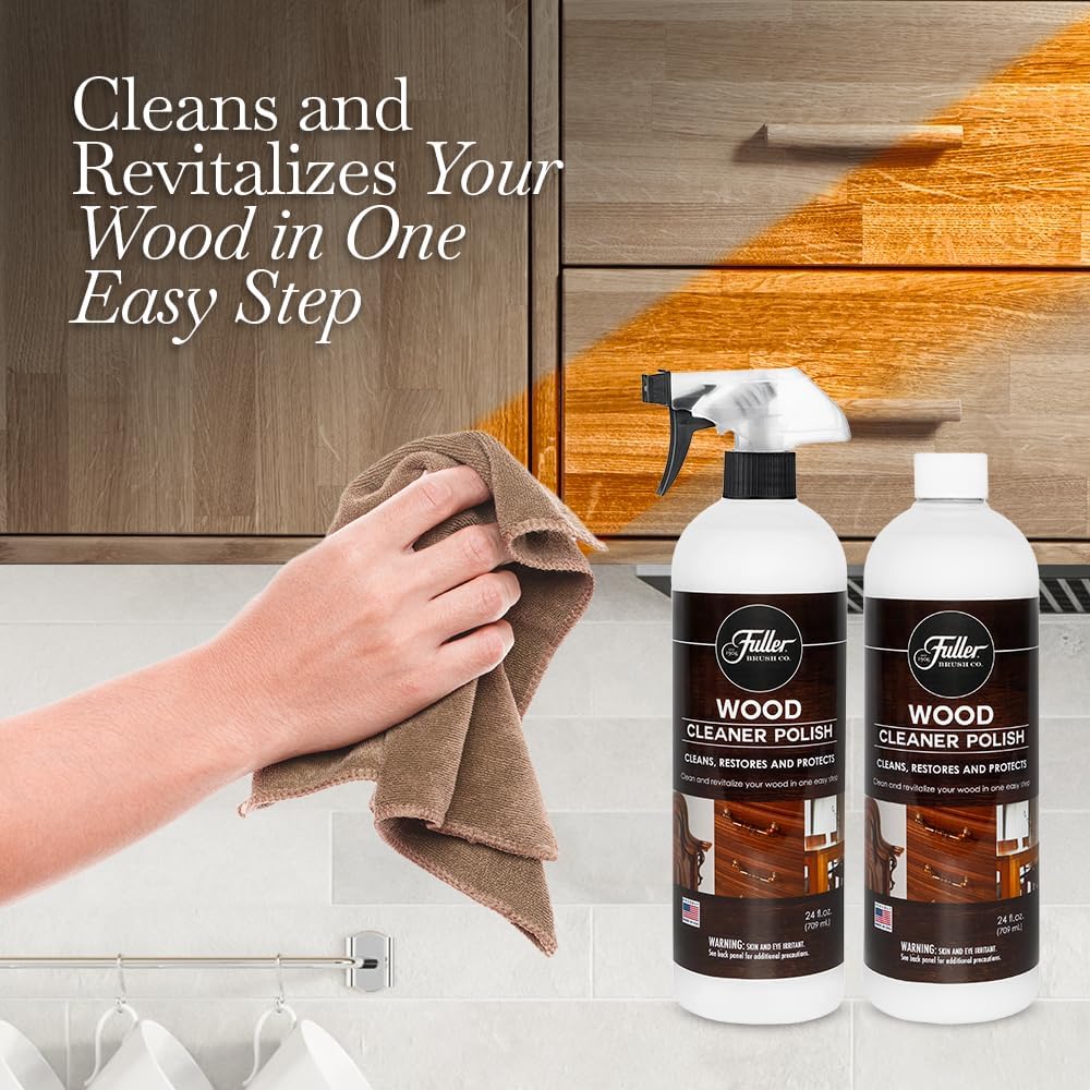Fuller Brush Limpiador de madera – Fórmula sin cera – Elimina el polvo, residuos, grasa y acumulación de cera – Limpia y revitaliza la madera –