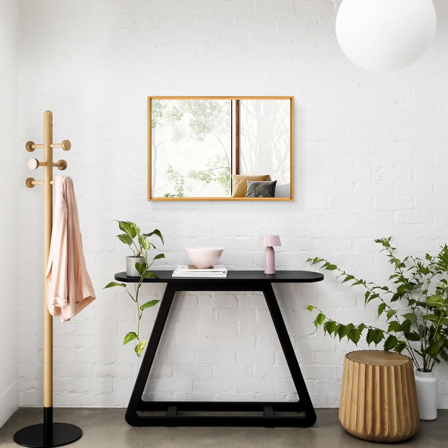 AAZZKANG Espejo de pared rectangular con marco de metal, espejo colgante decorativo para baño, dormitorio, sala de estar, entrada del hogar