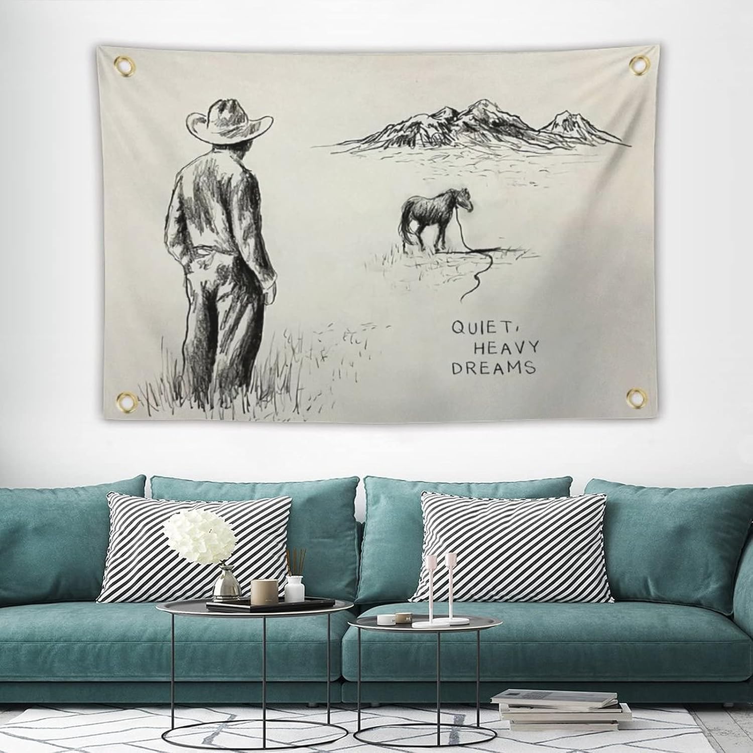 Tapiz silencioso de sueños pesados, cubierta de álbum para colgar en la pared, póster de arte pop, decoración de bandera para el hogar, tapices,