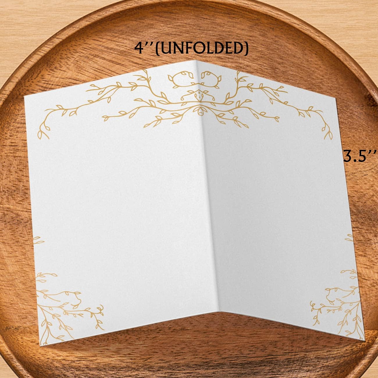 Etiquetas de tienda de campaña de comida Golden Leaf (paquete de 25) – Tarjetas de lugar para bodas, tarjetas de mesa – Perfecto para tarjetas de