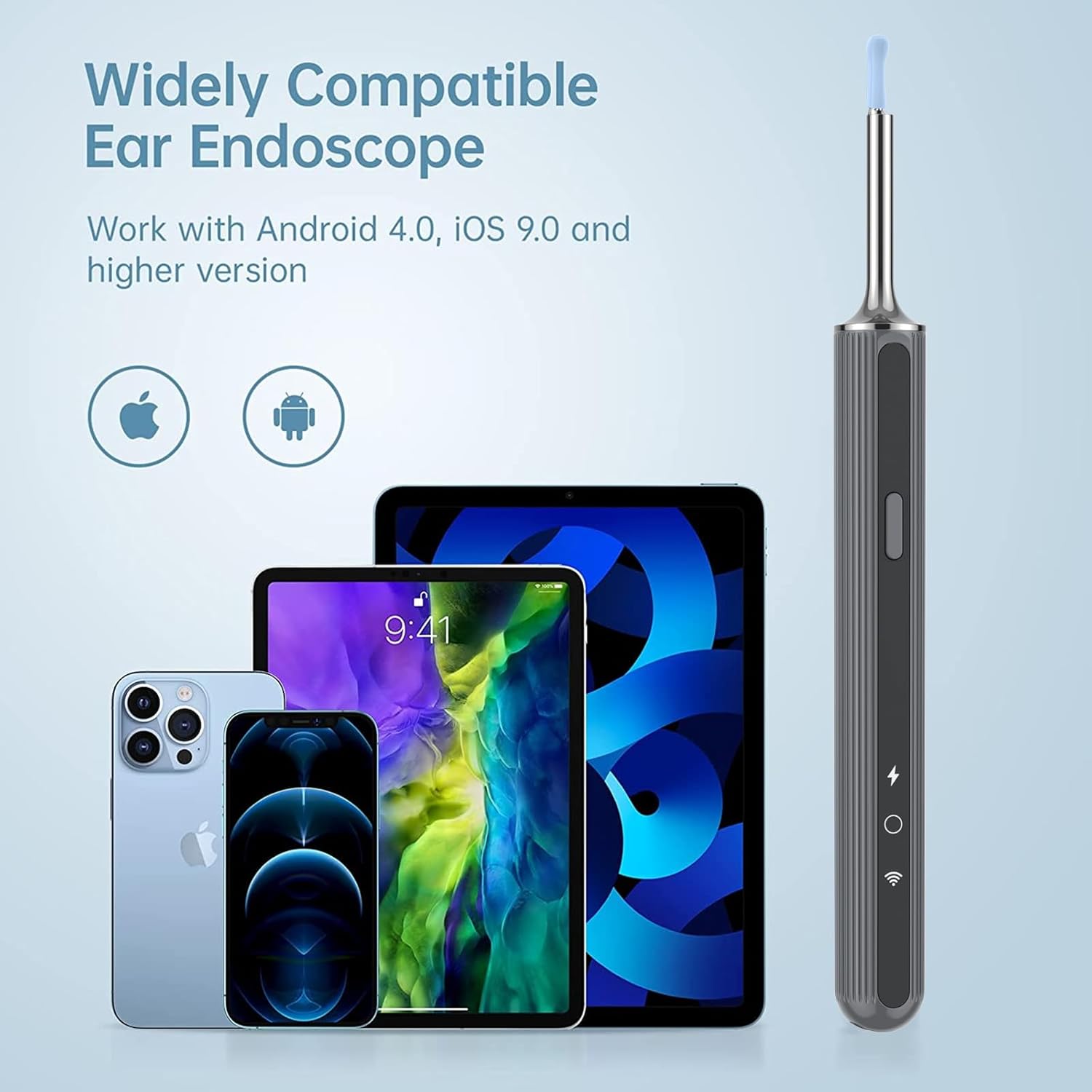 Cámara de otoscopio, otoscopio con luz, eliminación de cera de oídos con 7 púas de oído, otoscopio de oído con 1080P, otoscopio inalámbrico con 6
