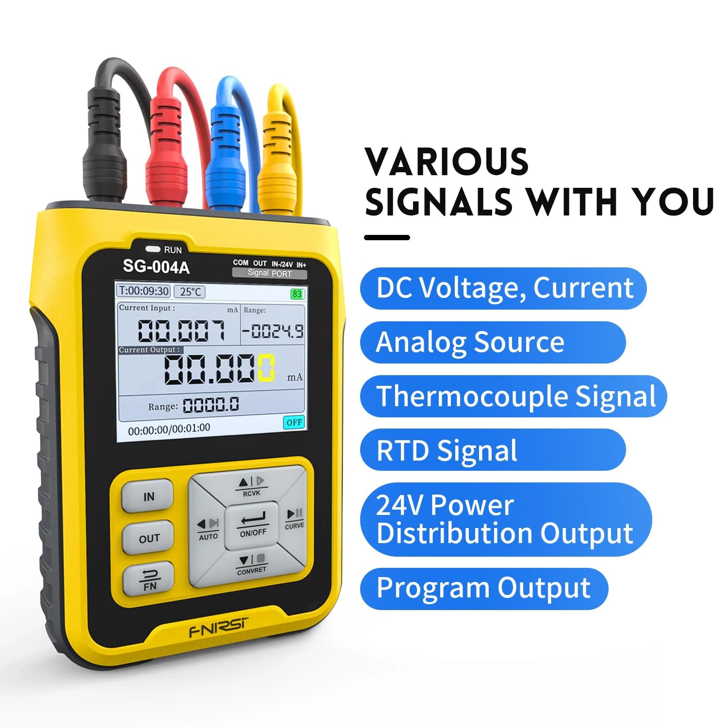 Generador de señal FNIRSI SG-004A 0-10V Simulador de voltaje de corriente ajustable 4-20mA Fuentes del generador de señal Transmisor calibrador