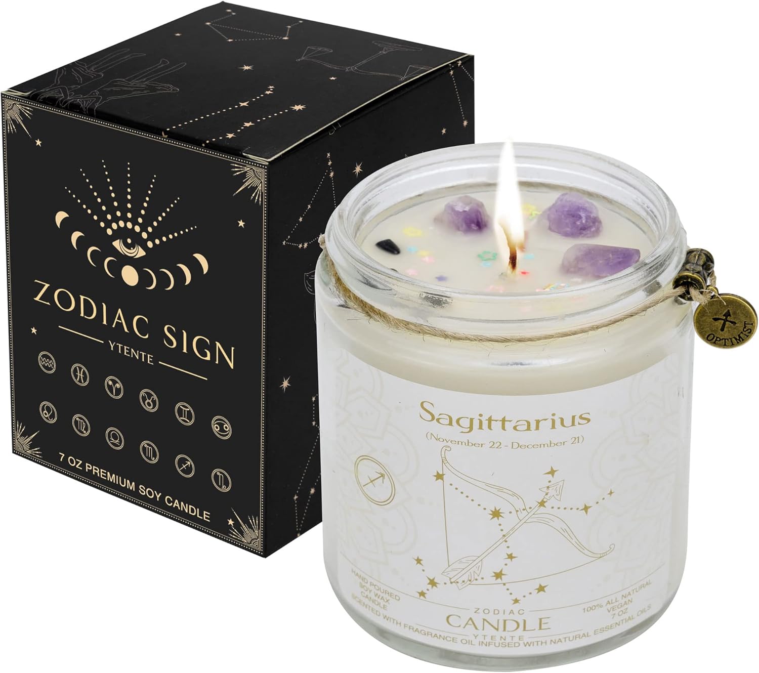 Velas de signo del zodiaco, velas con signo de cristal del zodiaco, velas perfumadas de astrología, regalos para mejores amigos, para mujeres,