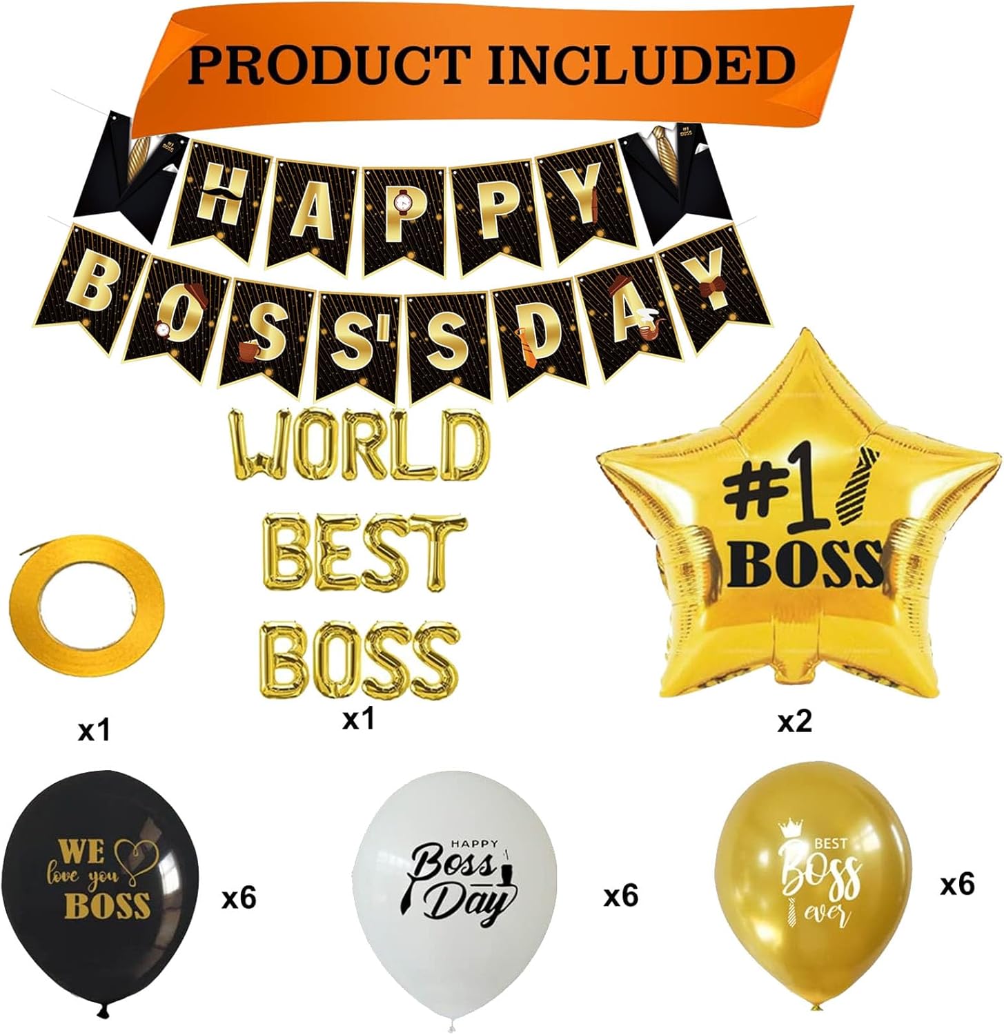 Cartel del día del jefe feliz suministros de decoración de fiesta, globos del mejor jefe del mundo, globos del día internacional del jefe,
